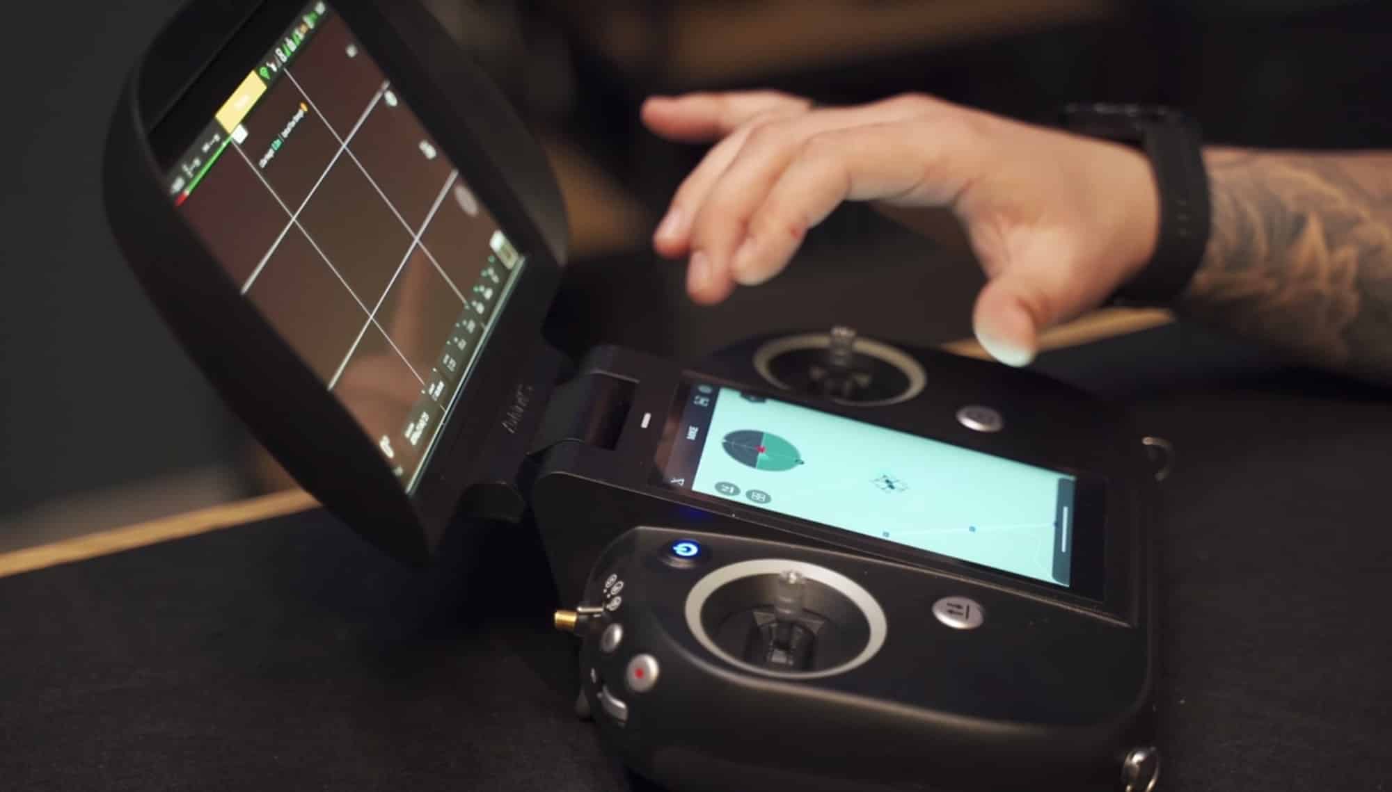 The Evolve 2 remote controller with its two built-in screens.