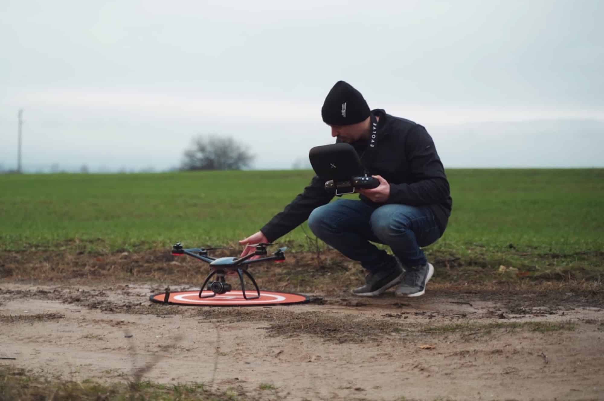 The red gimbal error that sometimes appears on the Evolve 2 before takeoff.
