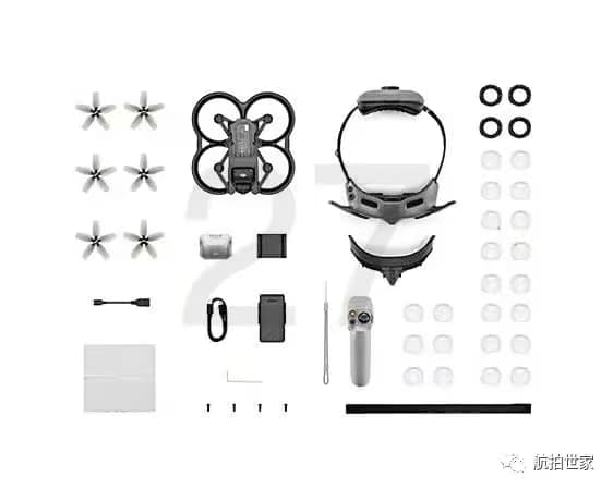 Leaked DJI Avata kit including the new goggles and a full array of lenses.