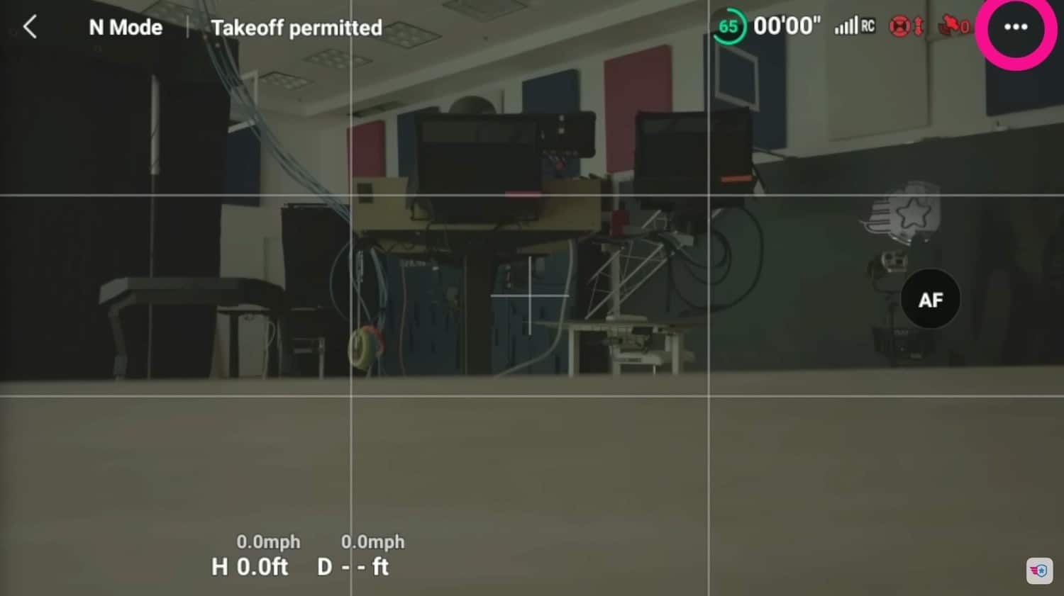DJI Fly About screen showing a flight controller serial number beginning 1581F.