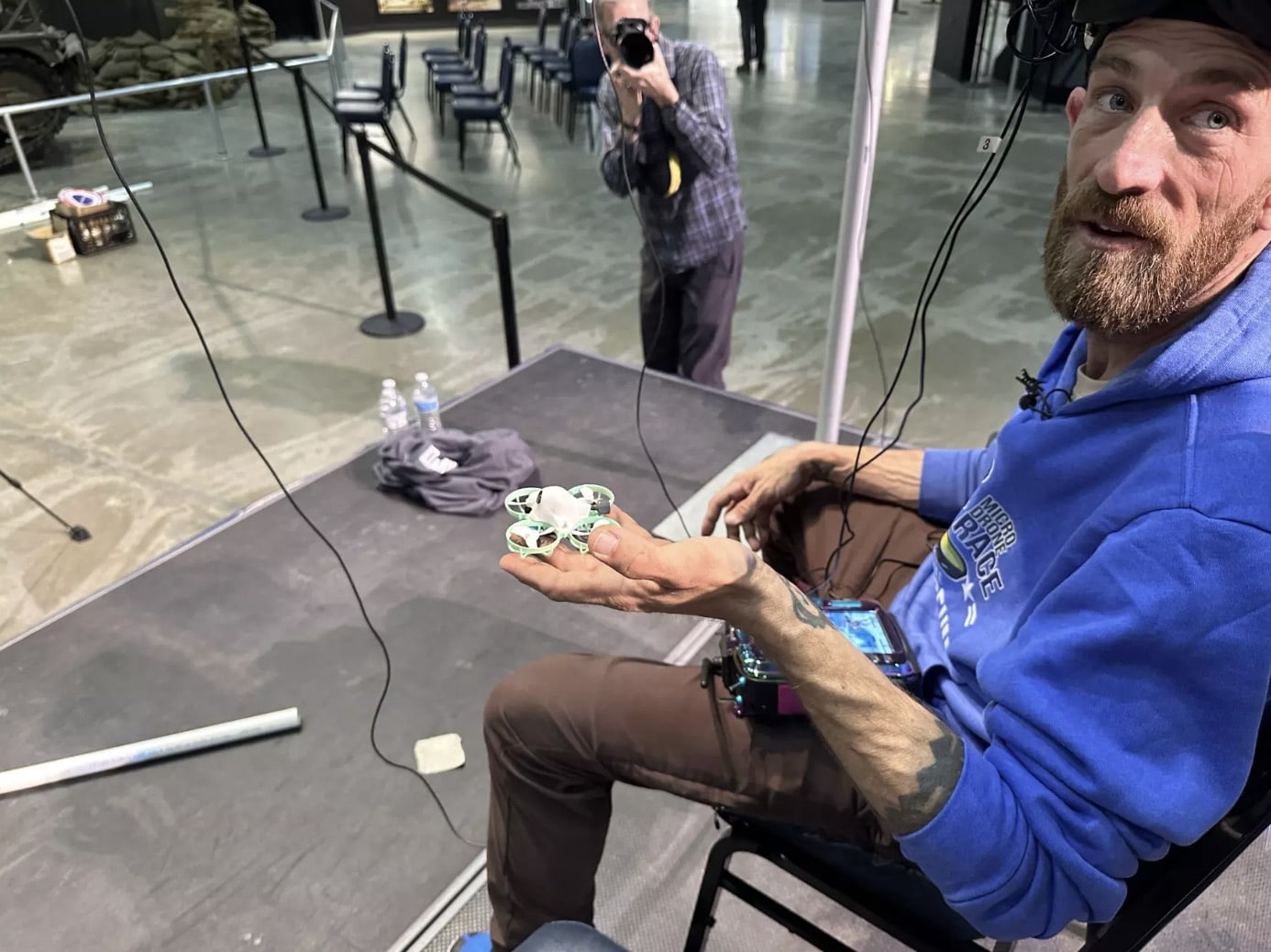 Last weekend, the National Museum of the United States Air Force hosted the fourth annual mini drone race. The event saw 64 pilots race their mini drones through the museum’s hangars. Half of the pilots competed on Friday, and the other half on Saturday, with the top 32 racers competing on Sunday for a prize.