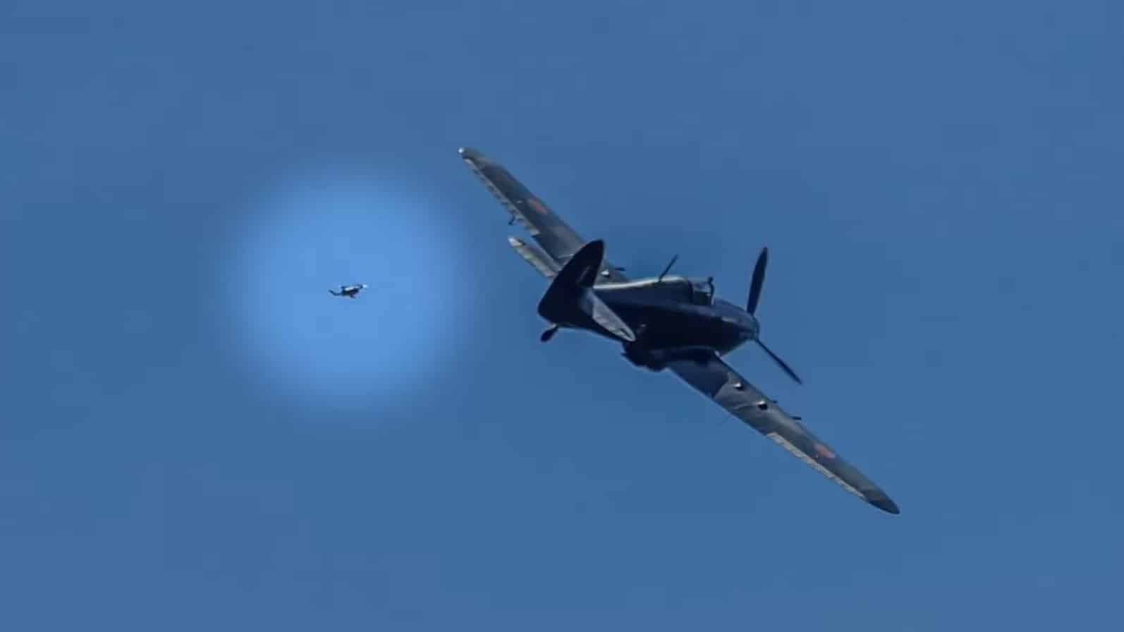 A drone pilot in the United Kingdom who flew his drone dangerously close to a historic World War II Hurricane aircraft while thousands of people were standing underneath it was given a fine of almost $4,000 for his actions.