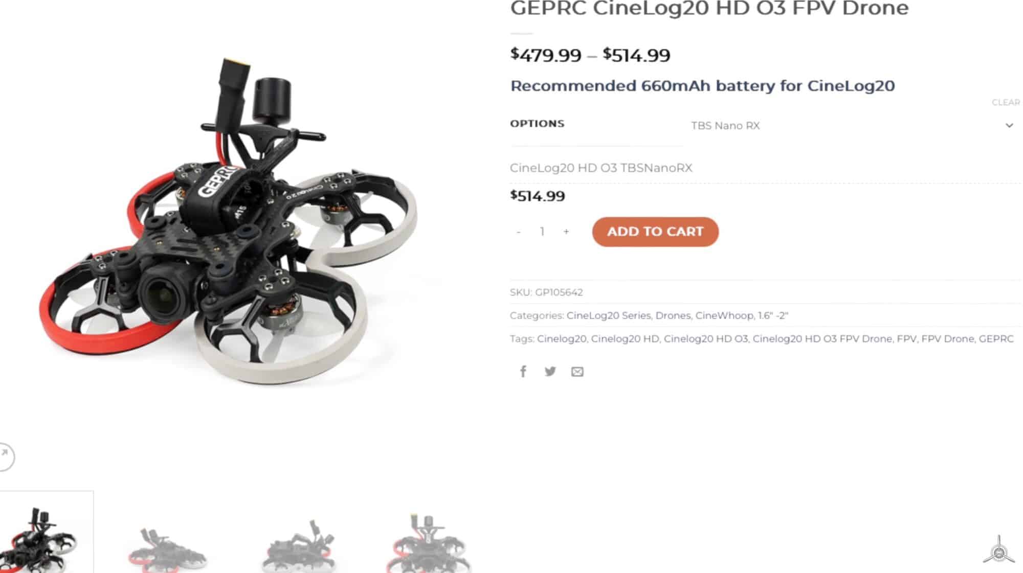 What I have in my hands is something that I've been personally very excited about since the first time I heard about it. This is the CineLog20 from GEPRC with the DJI O3 Air Unit on board, and this thing is tiny.