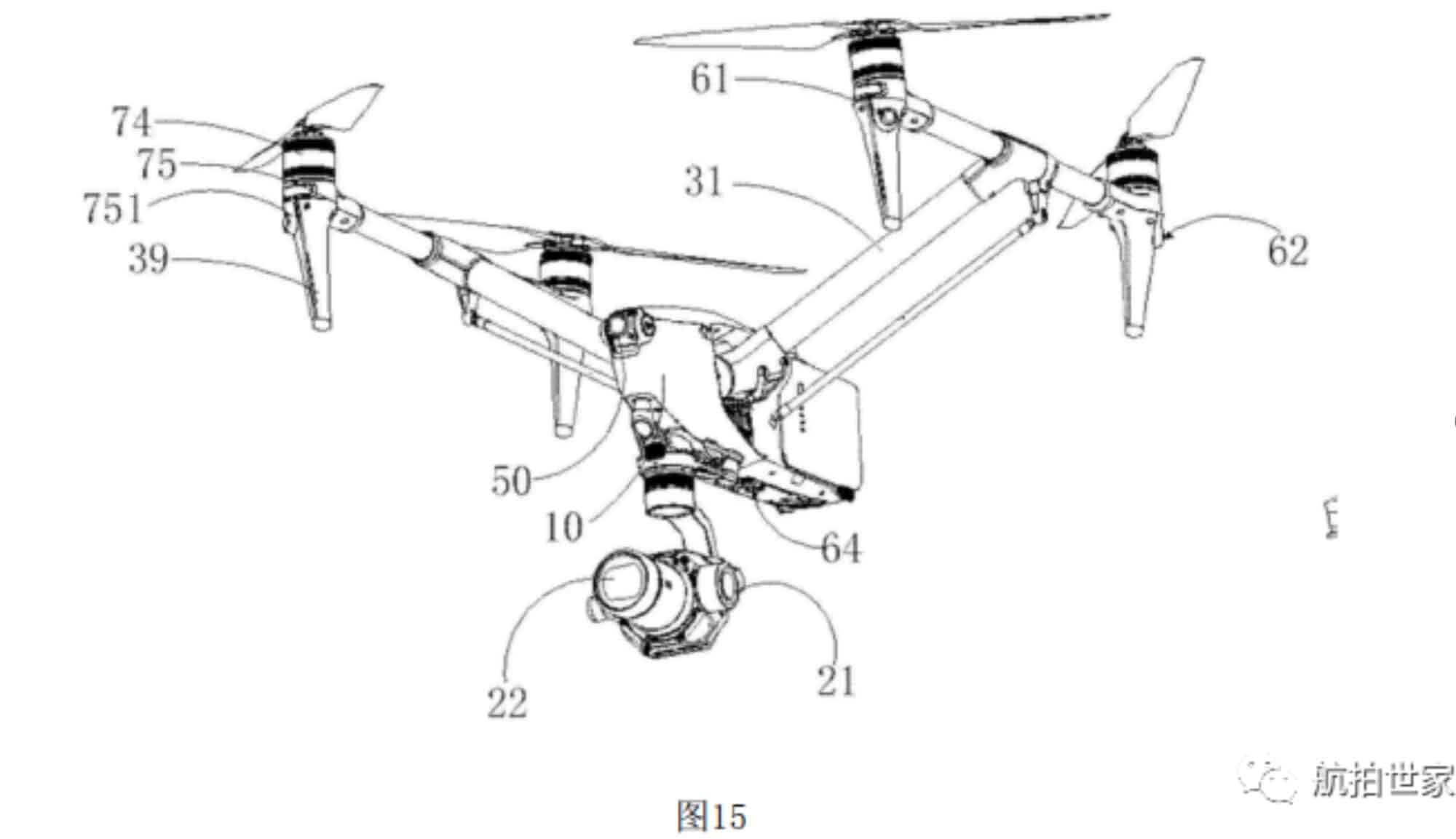Leaked wide shot of the DJI Inspire 3 with its foldable propellers extended for flight.