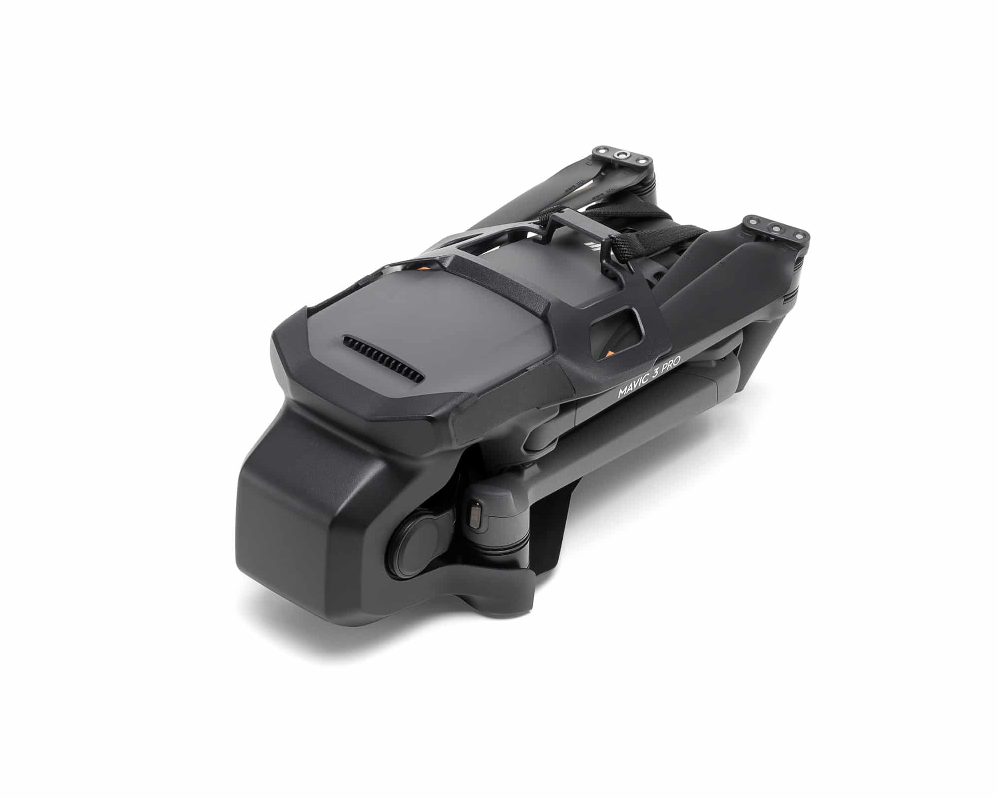 DJI Mavic 3 Pro with its gimbal protector fitted over the triple camera.