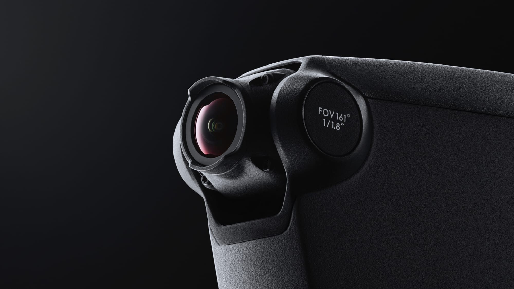 Horizontal close-up of the Inspire 3 night-vision FPV lens.