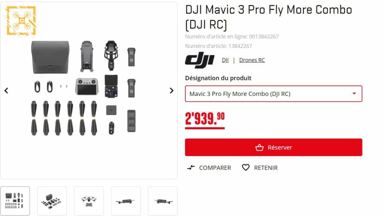 Third leaked euro price screenshot covering the Mavic 3 Pro configurations.