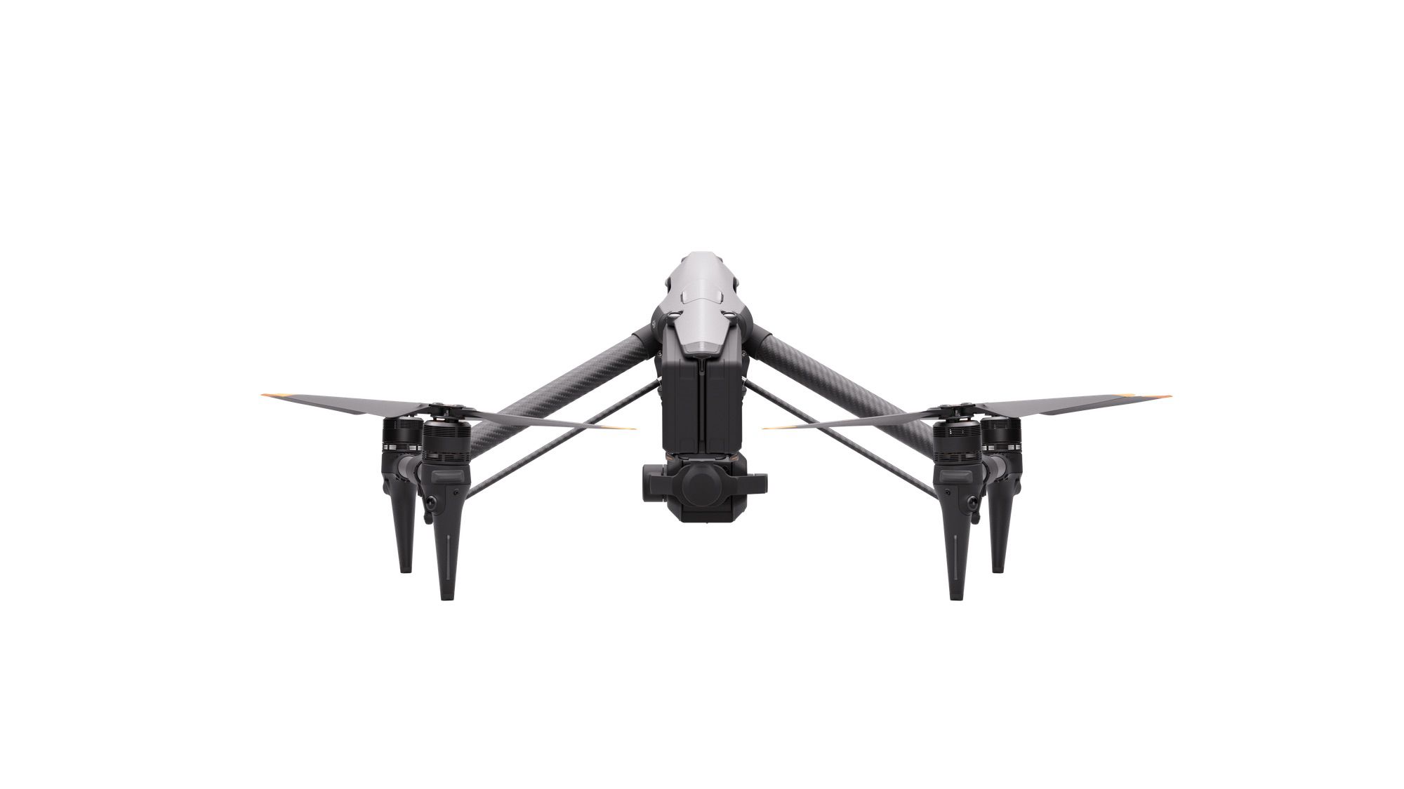 Rear view of the DJI Inspire 3 showing its tail and arms.