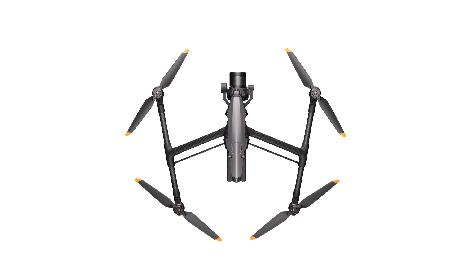 Top-down view of the Inspire 3 with its arms extended for flight.