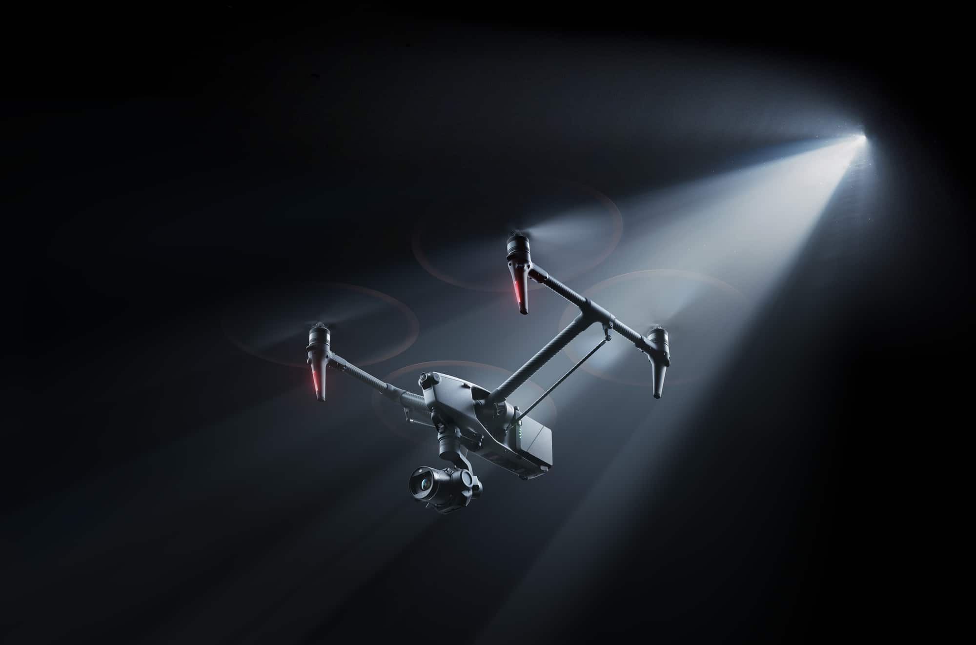 The DJI Inspire 3 full-frame 8K cinema drone in a DJI key visual.