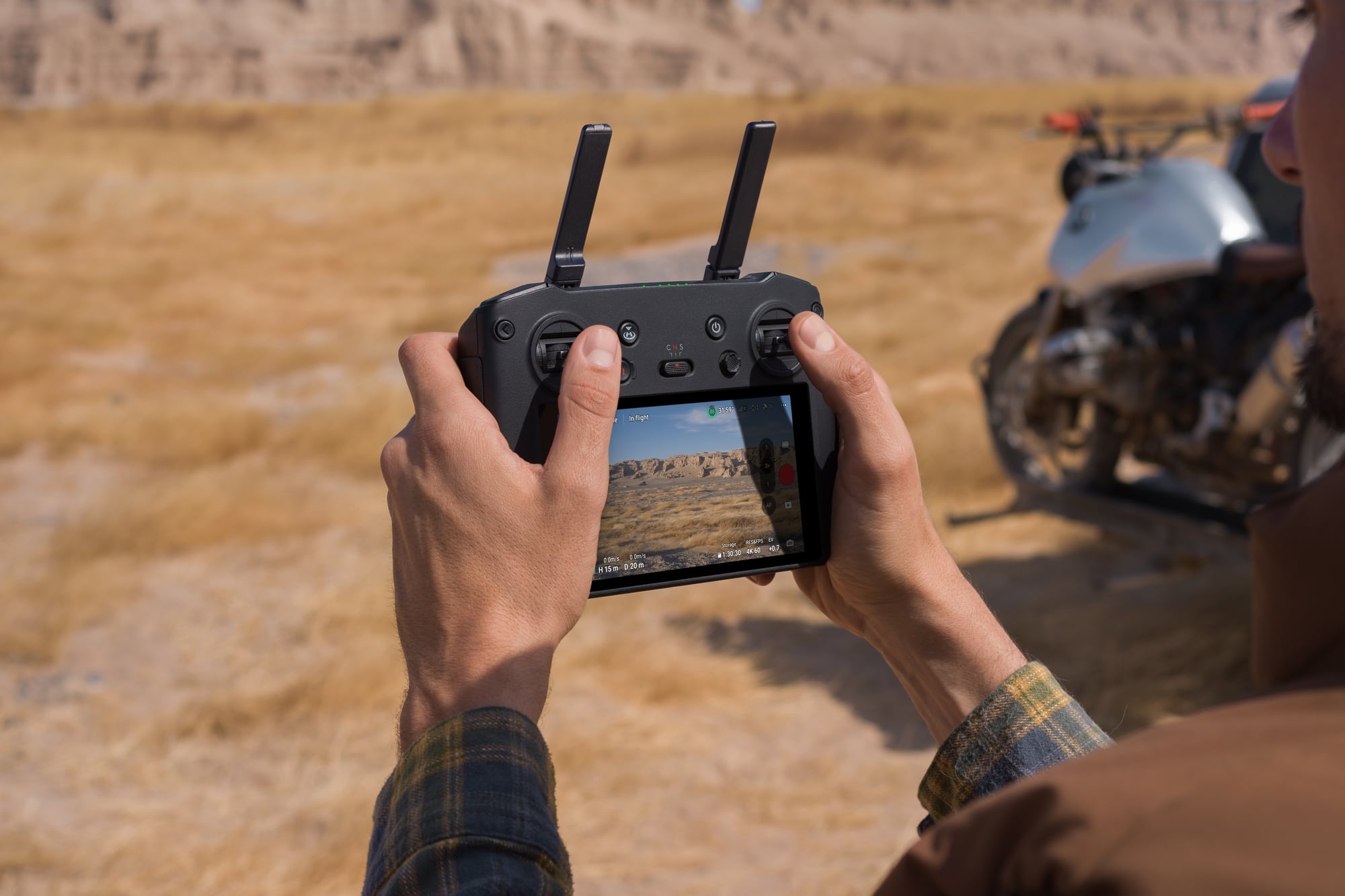 Another look at the Mavic 3 Pro flown with the DJI RC Pro controller.