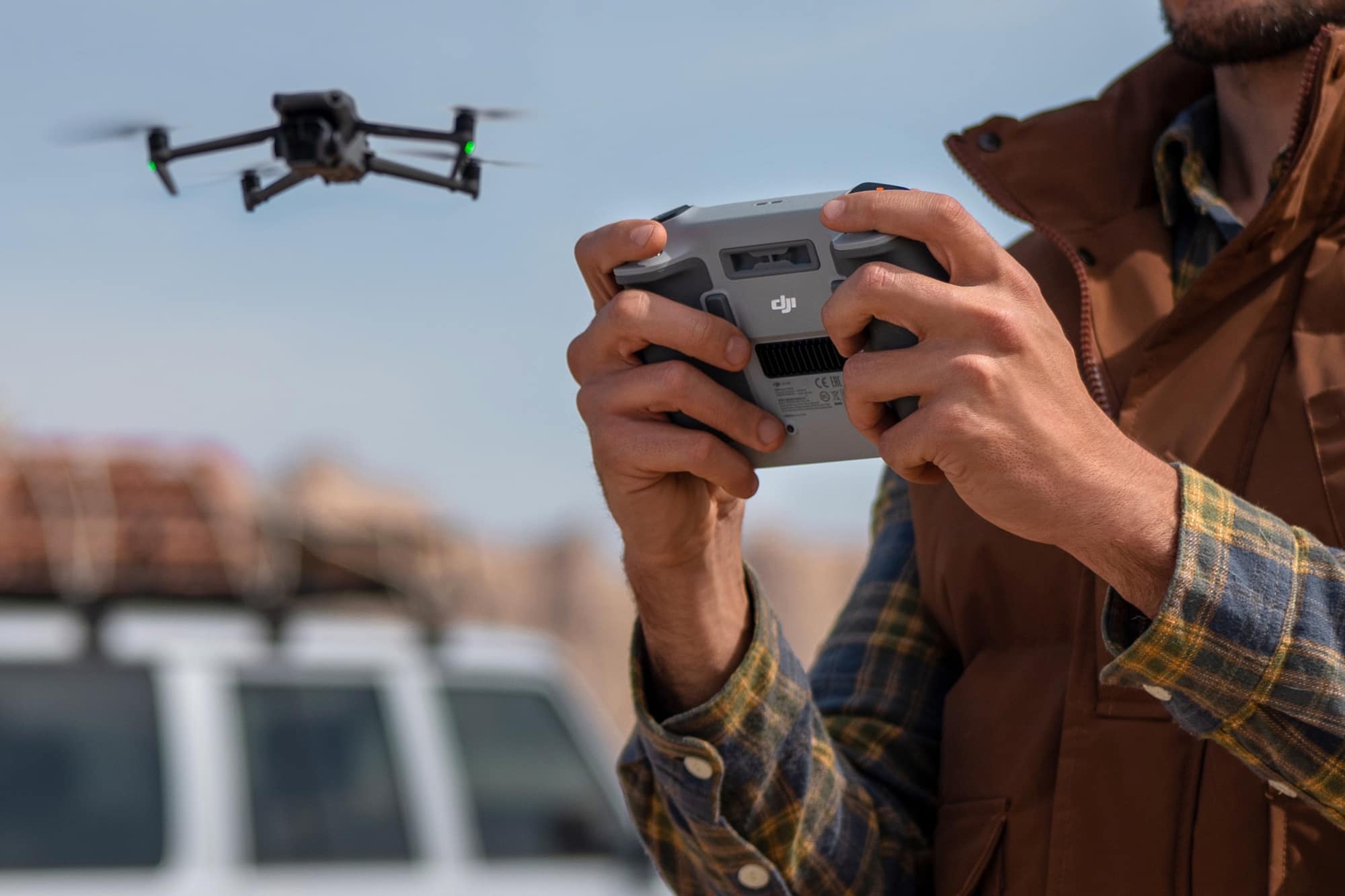 The Mavic 3 Pro paired with the screen-equipped DJI RC controller.