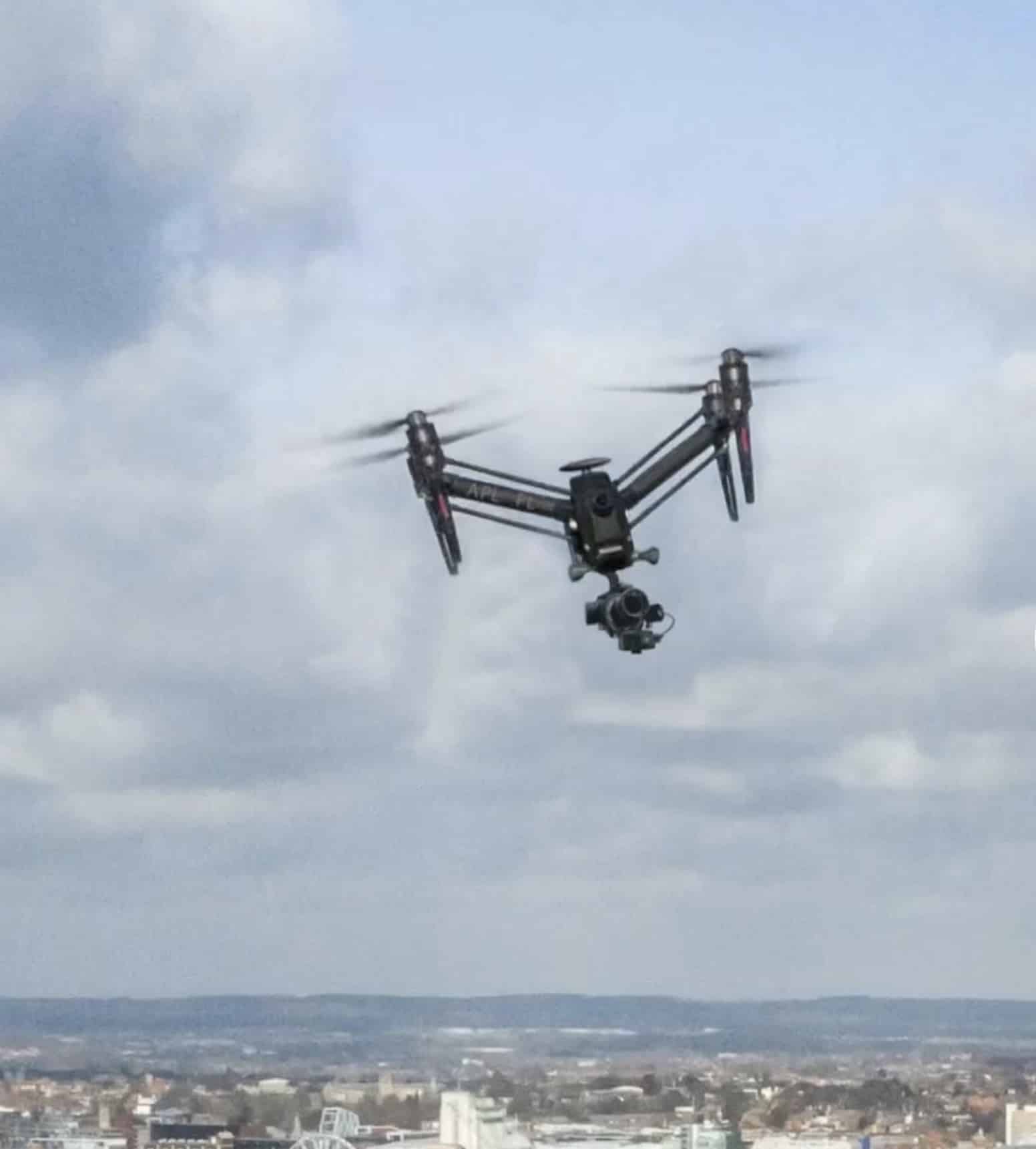 Leaked photo of the DJI Inspire 3 airframe circulating before the April 13 launch.