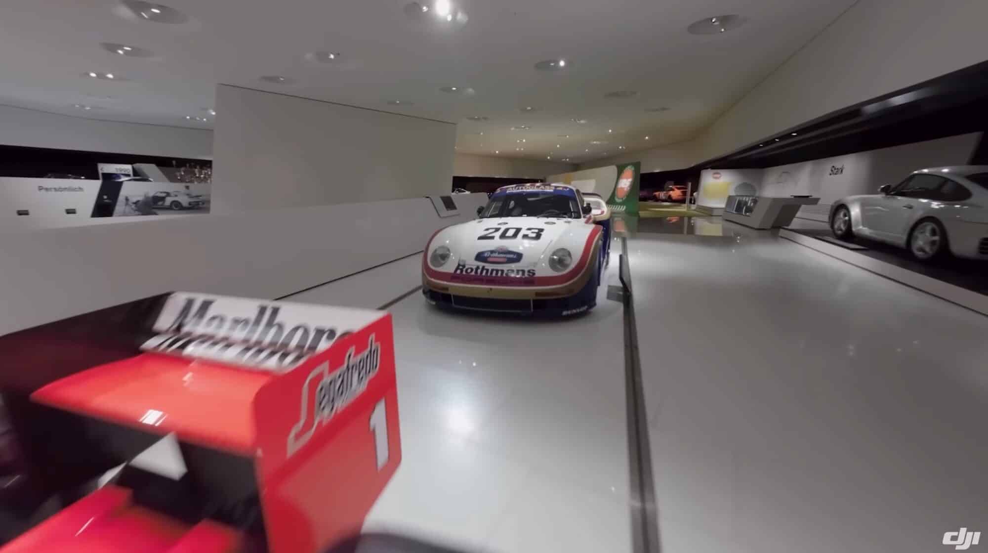 A further frame from the Avata's pass through the Porsche exhibition halls.
