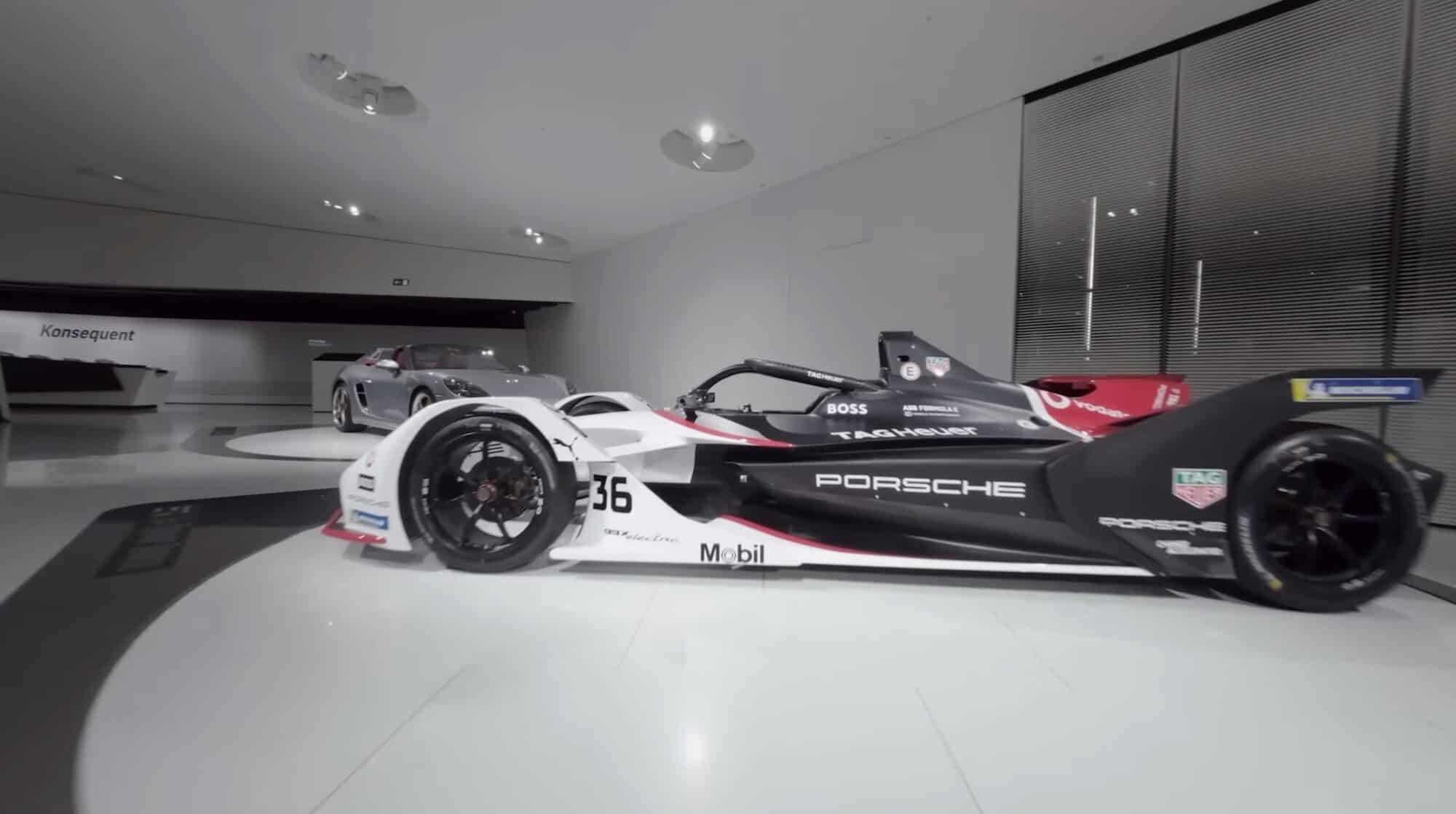 Closing frame of the DJI Avata's flight through the Porsche Museum.