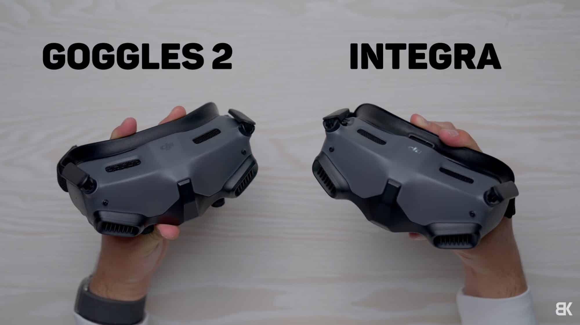 DJI Goggles Integra shown next to the pricier DJI Goggles 2.