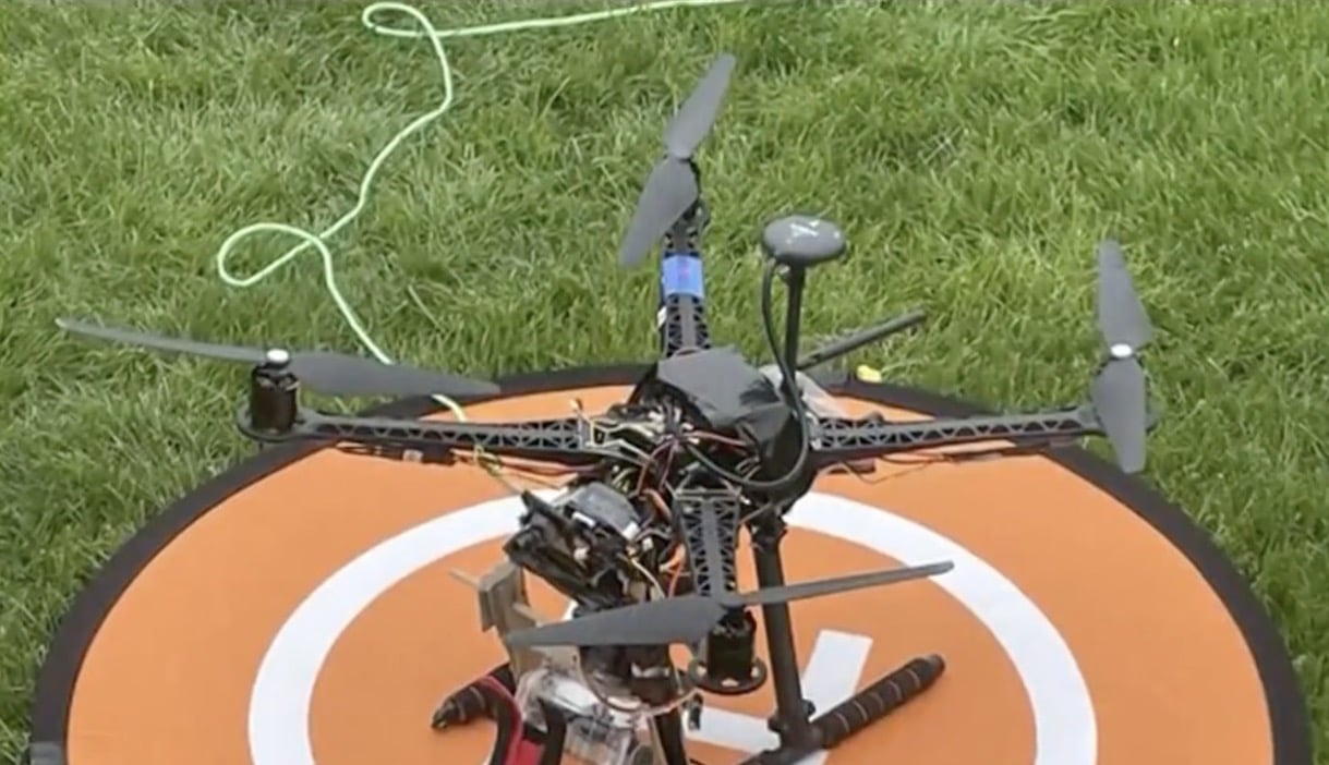 Brockton High School's Altitude Angels drone team speaking with WBZ.