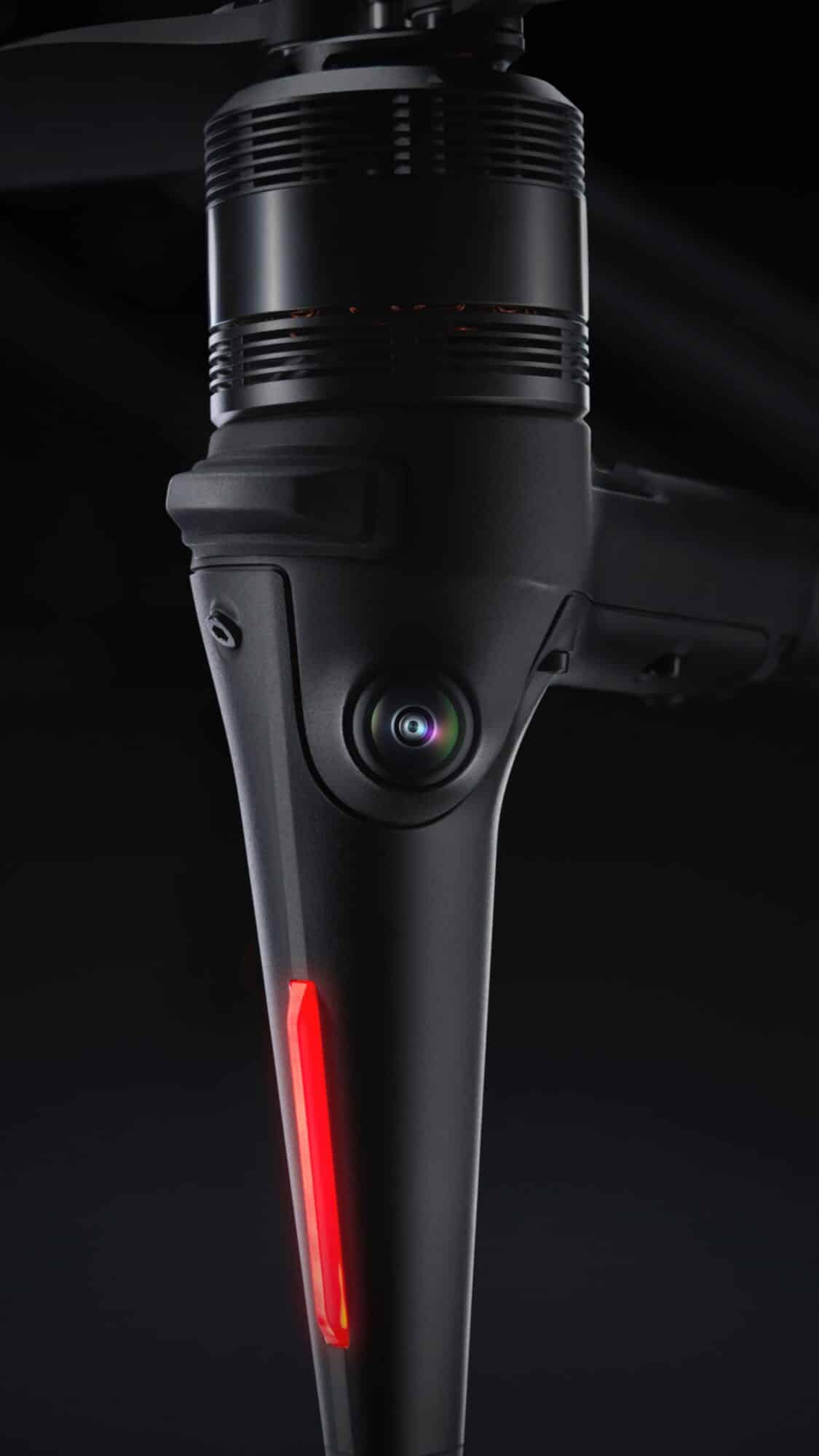 Tail light on the rear of the DJI Inspire 3 airframe.