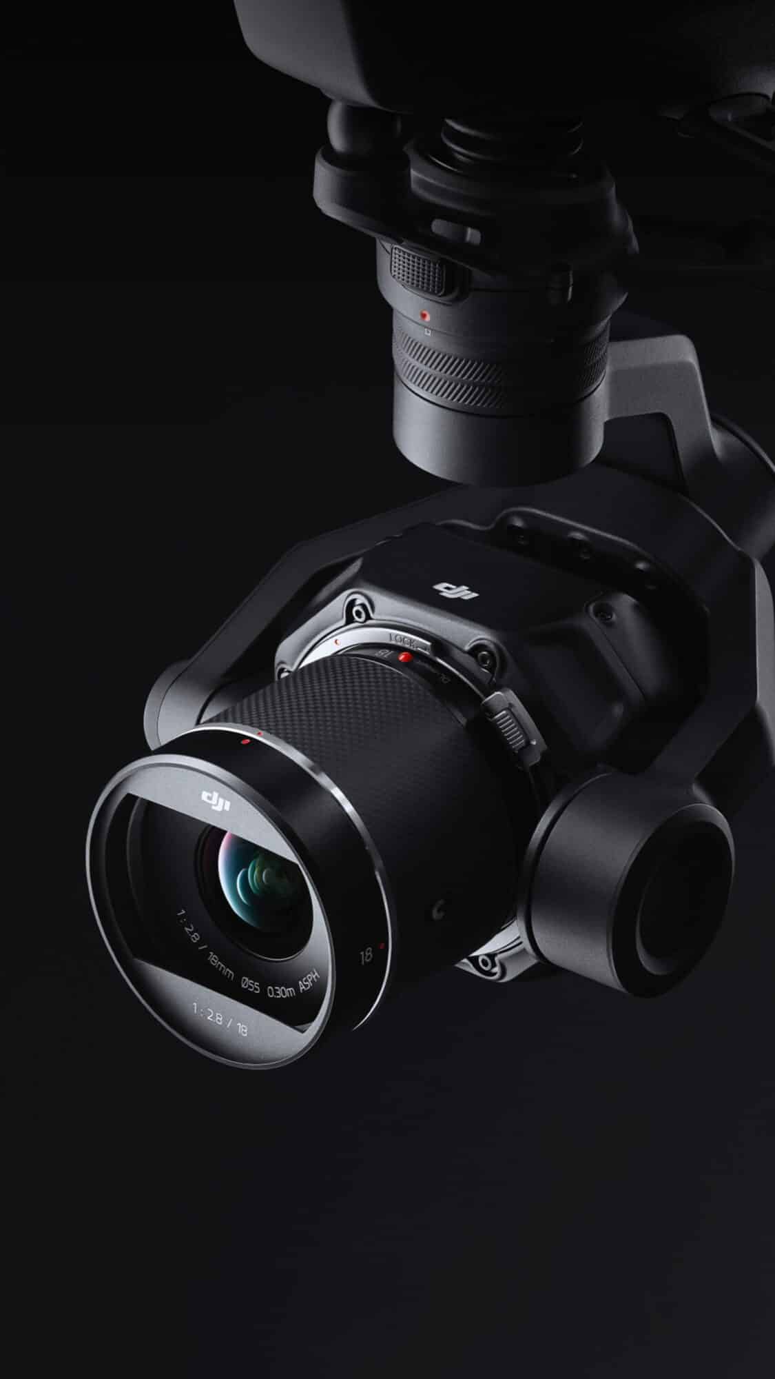 Vertical product shot of the Inspire 3 Zenmuse X9-8K Air gimbal.