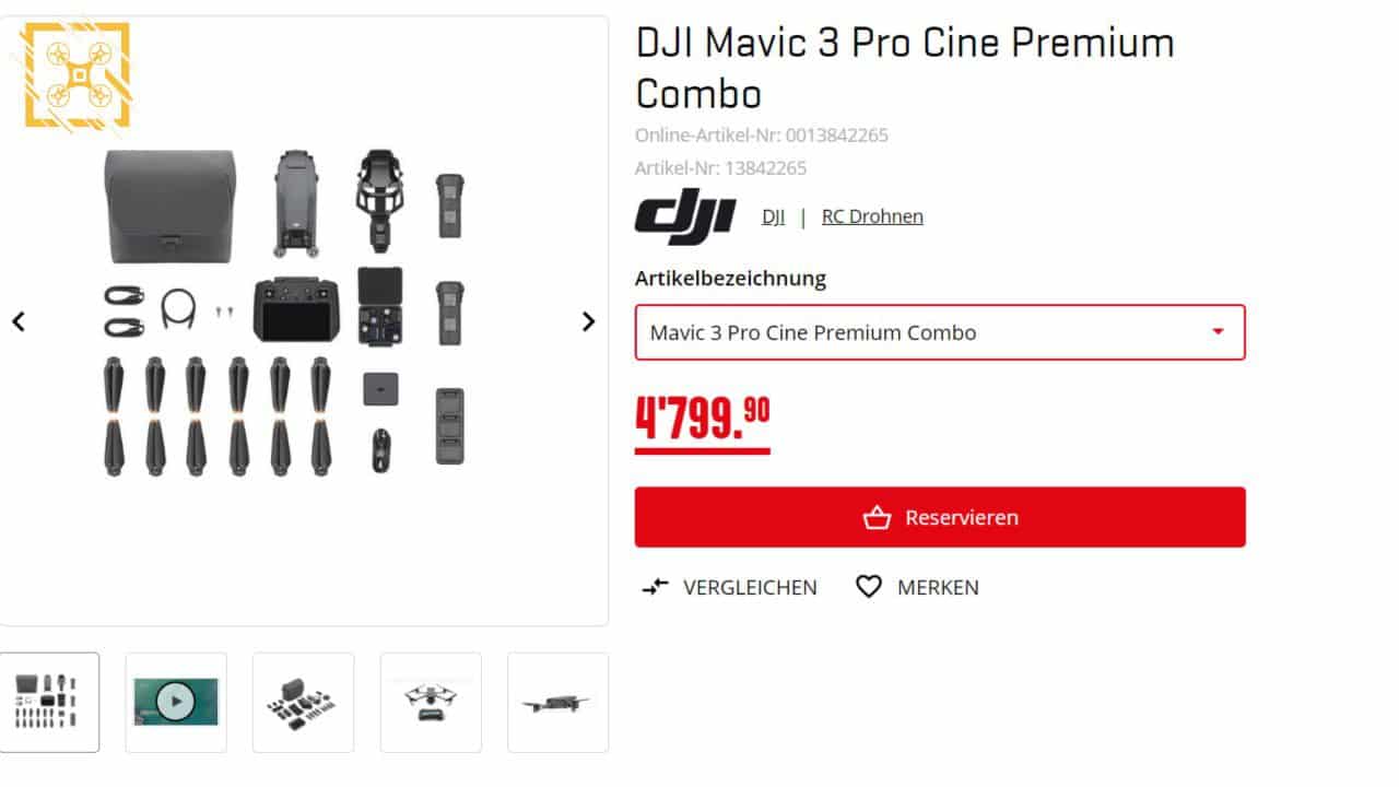 Final pricing image posted alongside the leaked Mavic 3 Pro euro price sheets.