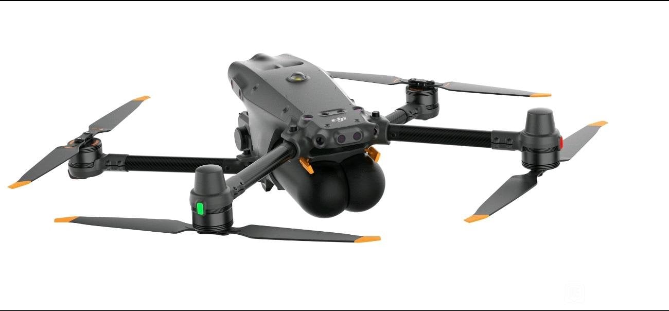 Second view of the unverified DJI Enterprise drone, showing DJI-style obstacle avoidance sensors.