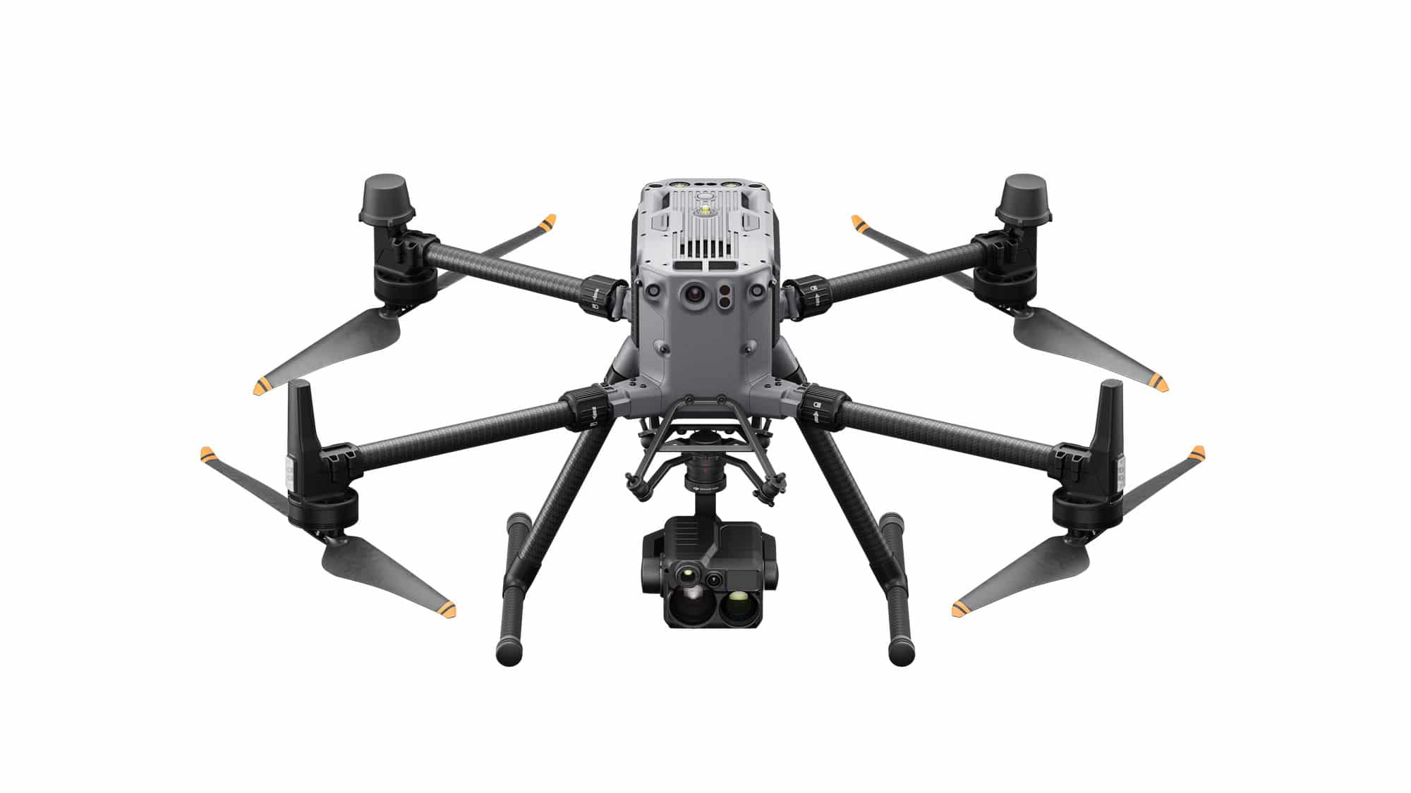 Front view of the DJI Matrice 350 RTK fitted with the Zenmuse H20N payload.