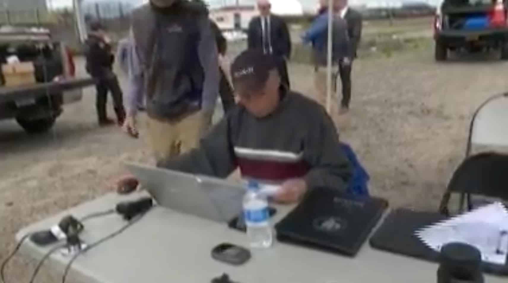 Port Authority staff flying the aircraft from a laptop ground station over 4G.