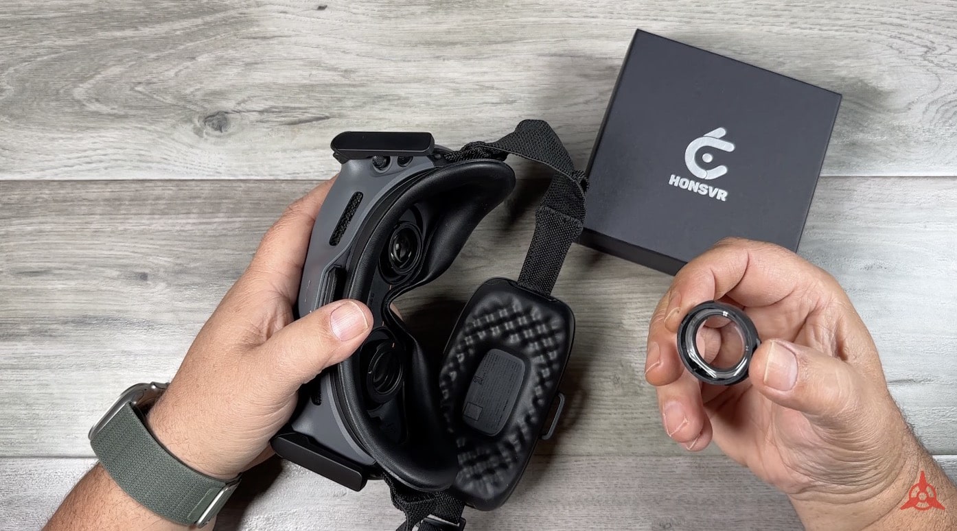 The DJI Goggles Integra with its swappable prescription lens inserts.