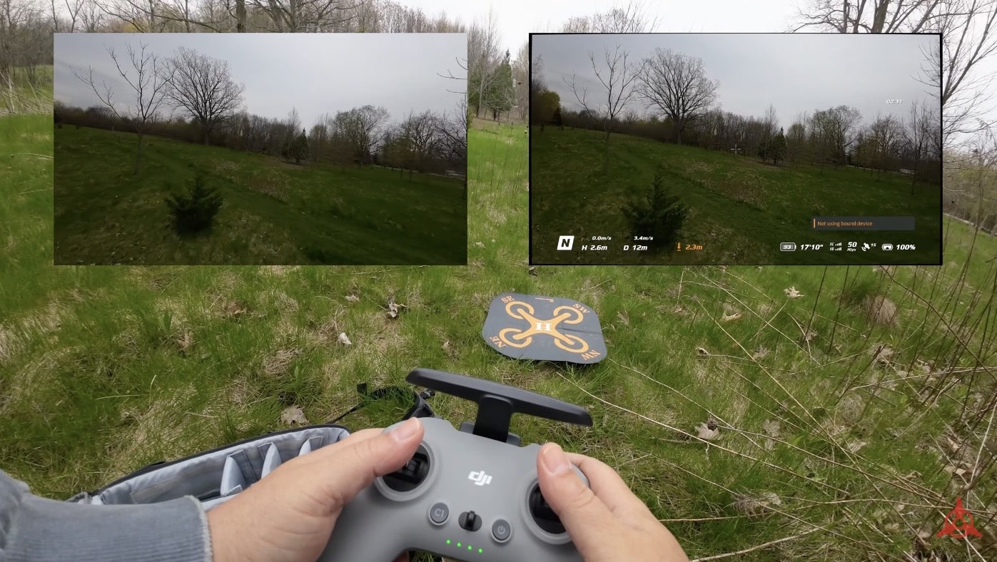 View through the Goggles Integra during the test flight with the new lenses.