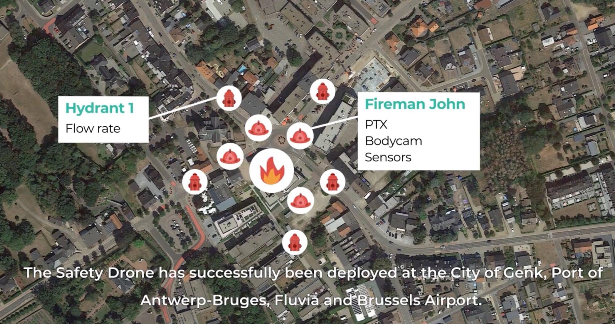 A Citymesh drone covering the critical 15 minutes after an incident.