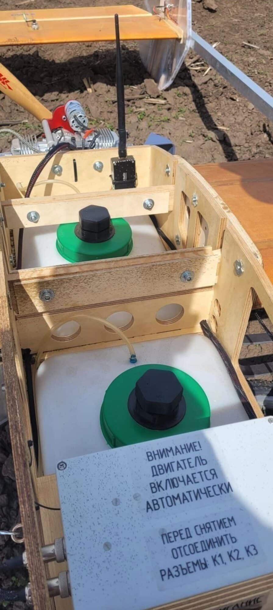Final detail shot of the wooden decoy drone documented by analysts in Ukraine.