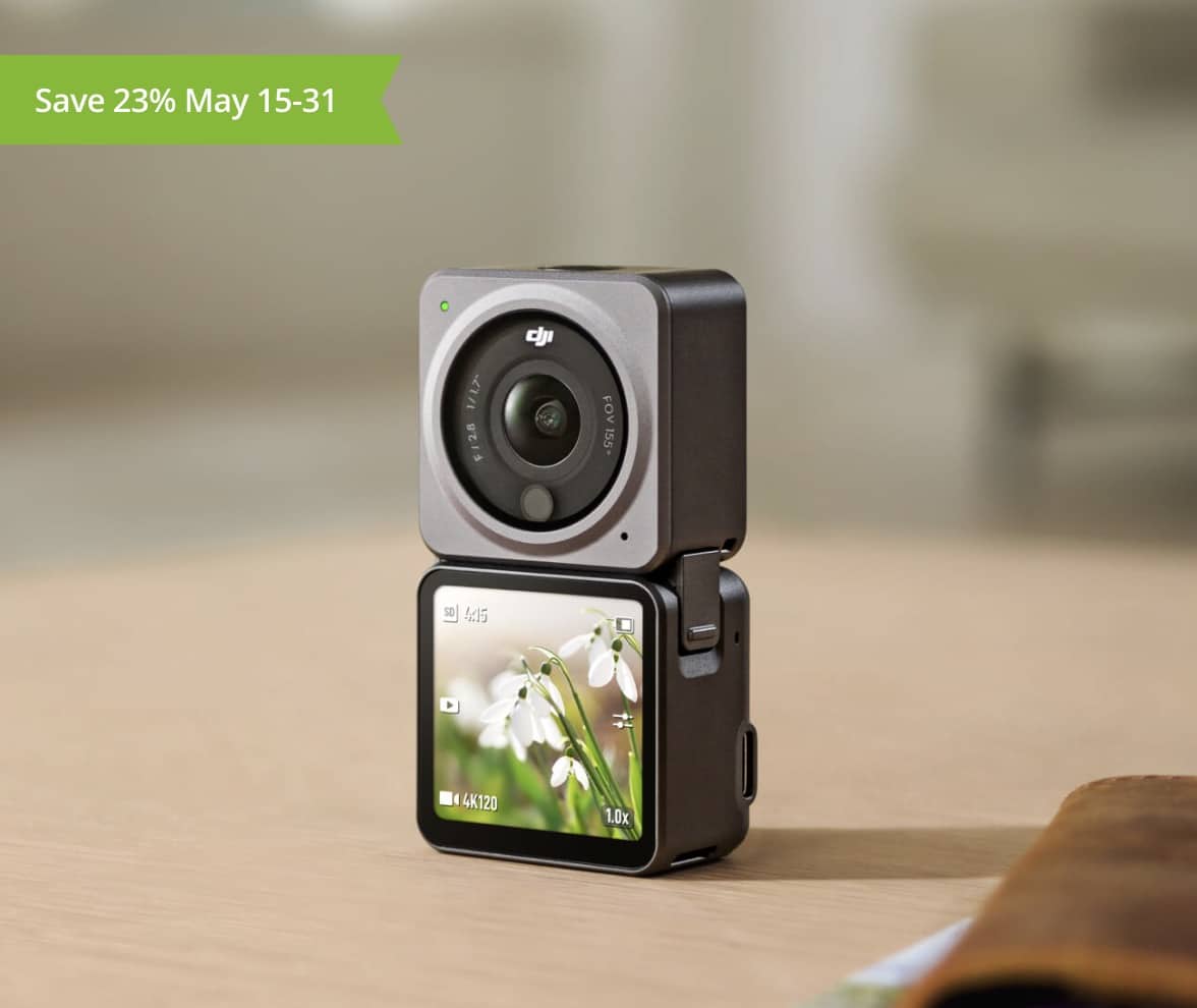 Screenshot of the DJI Action 2 camera at its lowest sale price.