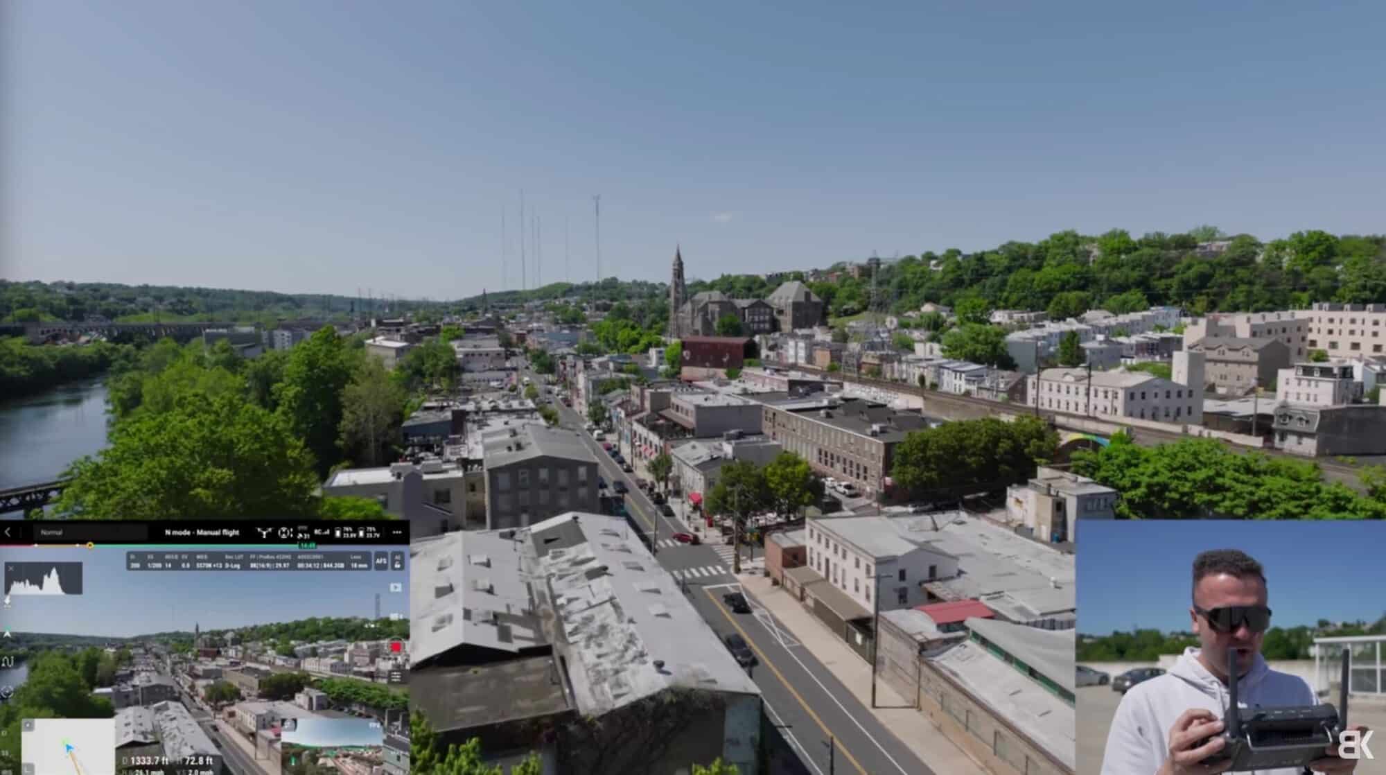 Reveal over Manayunk shot on the 18-millimeter lens for the X9 camera.
