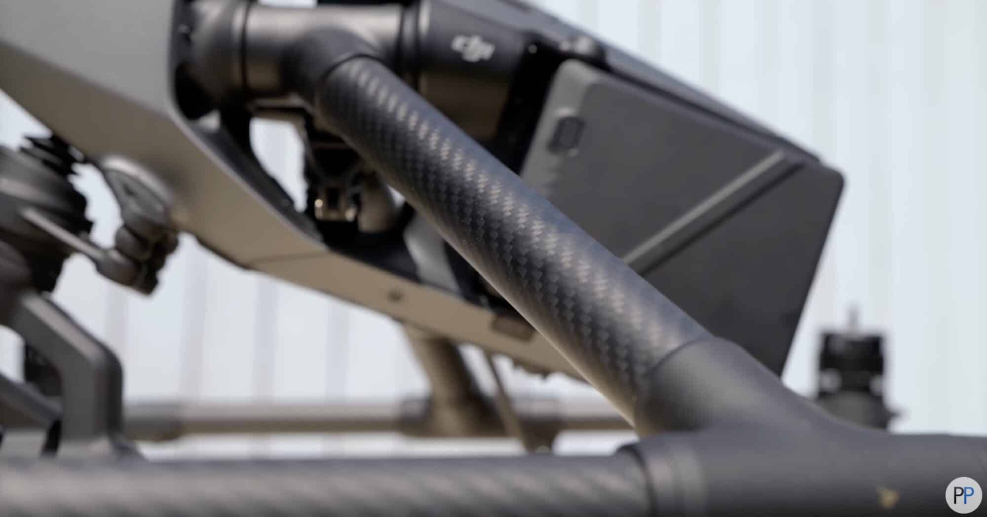 Jordan Drake pointing out rolling shutter skew in Inspire 3 footage.