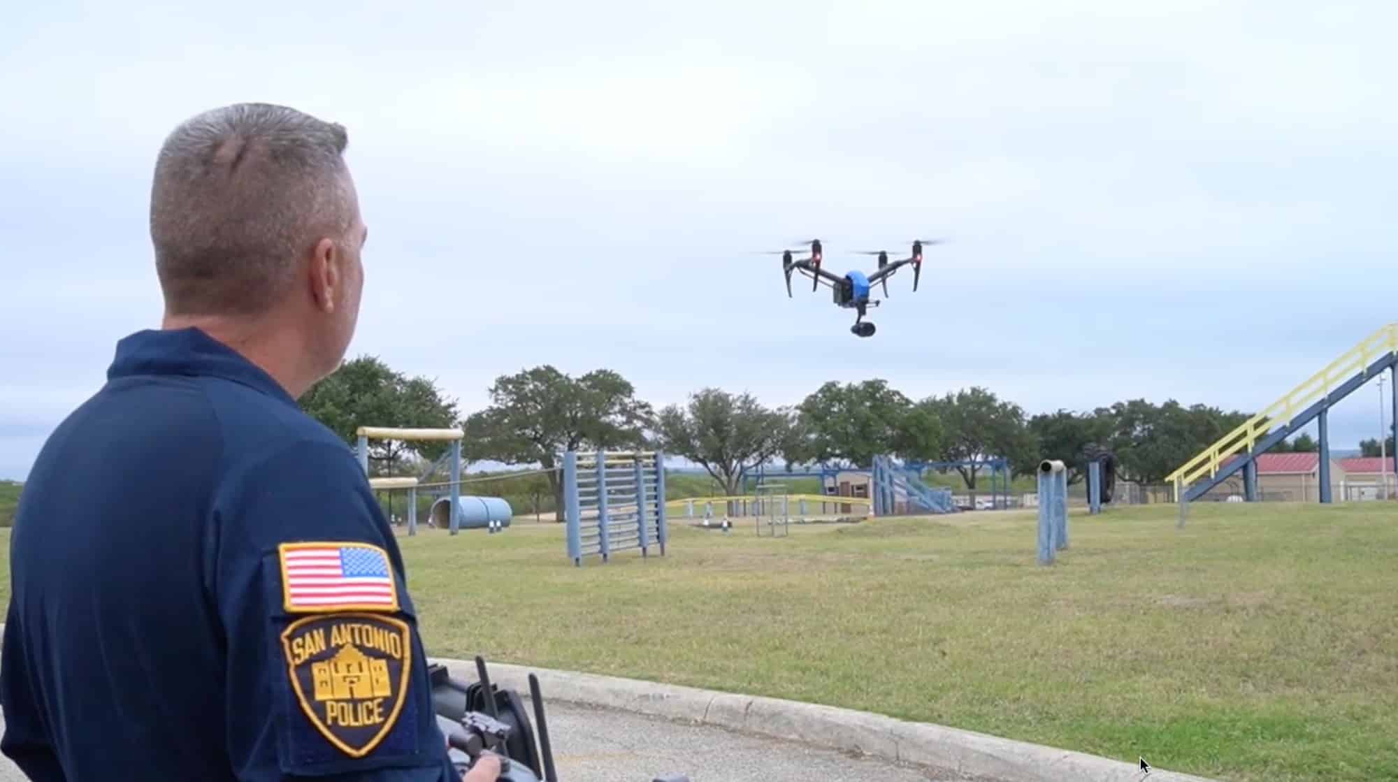 San Antonio police drone team working a call for service downtown.