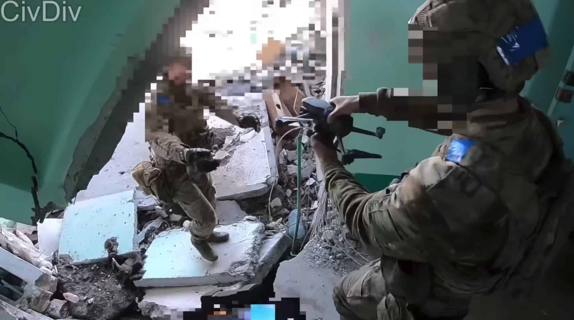 Another frame from the March 2023 mission footage recorded on the Eastern Front.