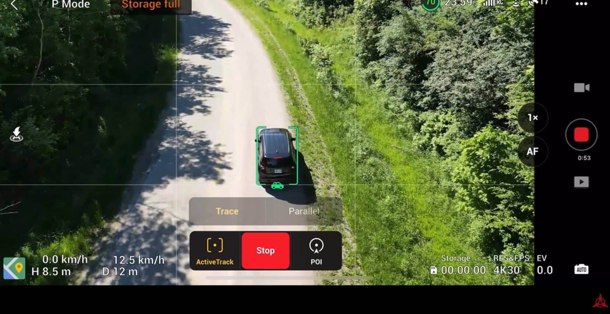 Aerial shot illustrating the Spotlight and Point of Interest modes Shawn uses most.