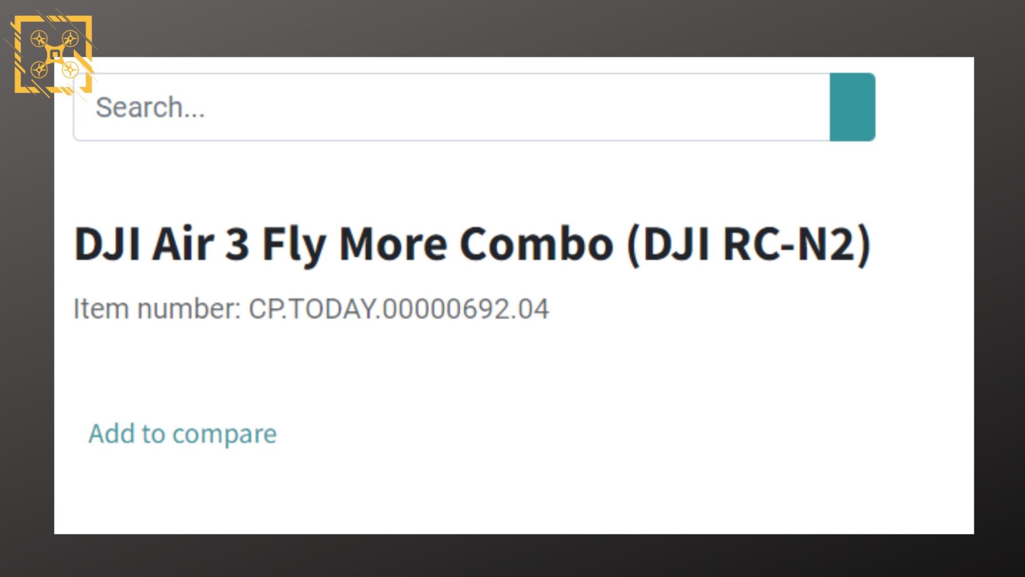 Screenshot of a retailer entry for the DJI Air 3 Fly More Combo.