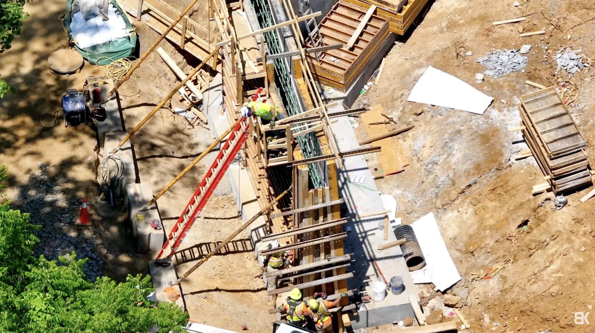 Mavic 3 Pro tele camera view of the I-95 overpass repair work in Philadelphia.