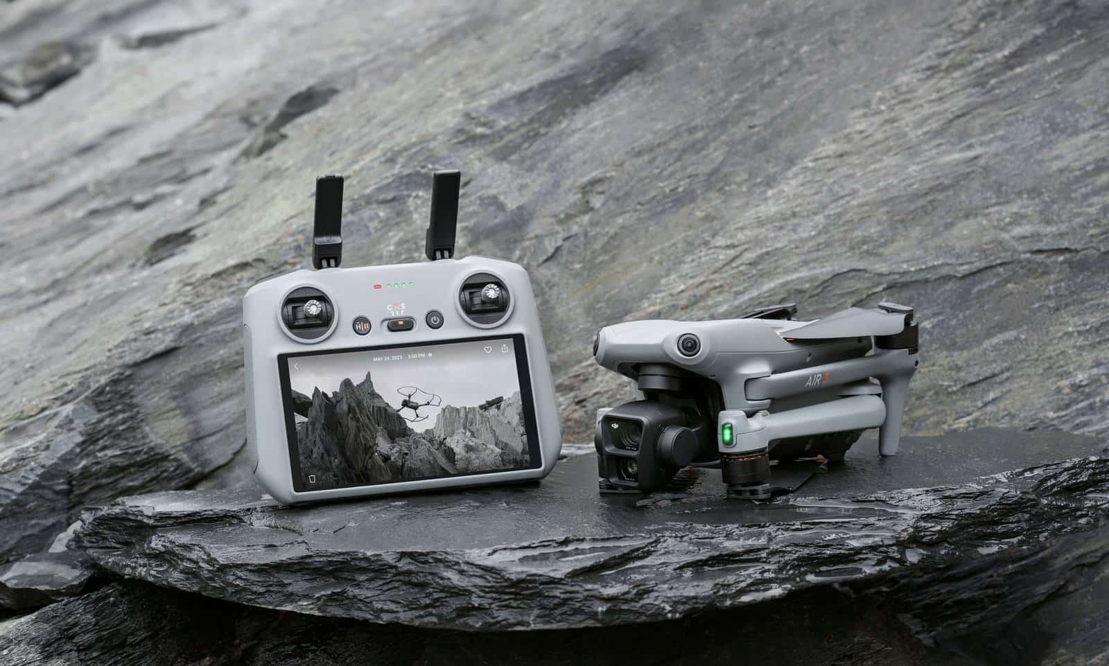 The DJI RC 2 controller with built-in screen for the DJI Air 3.