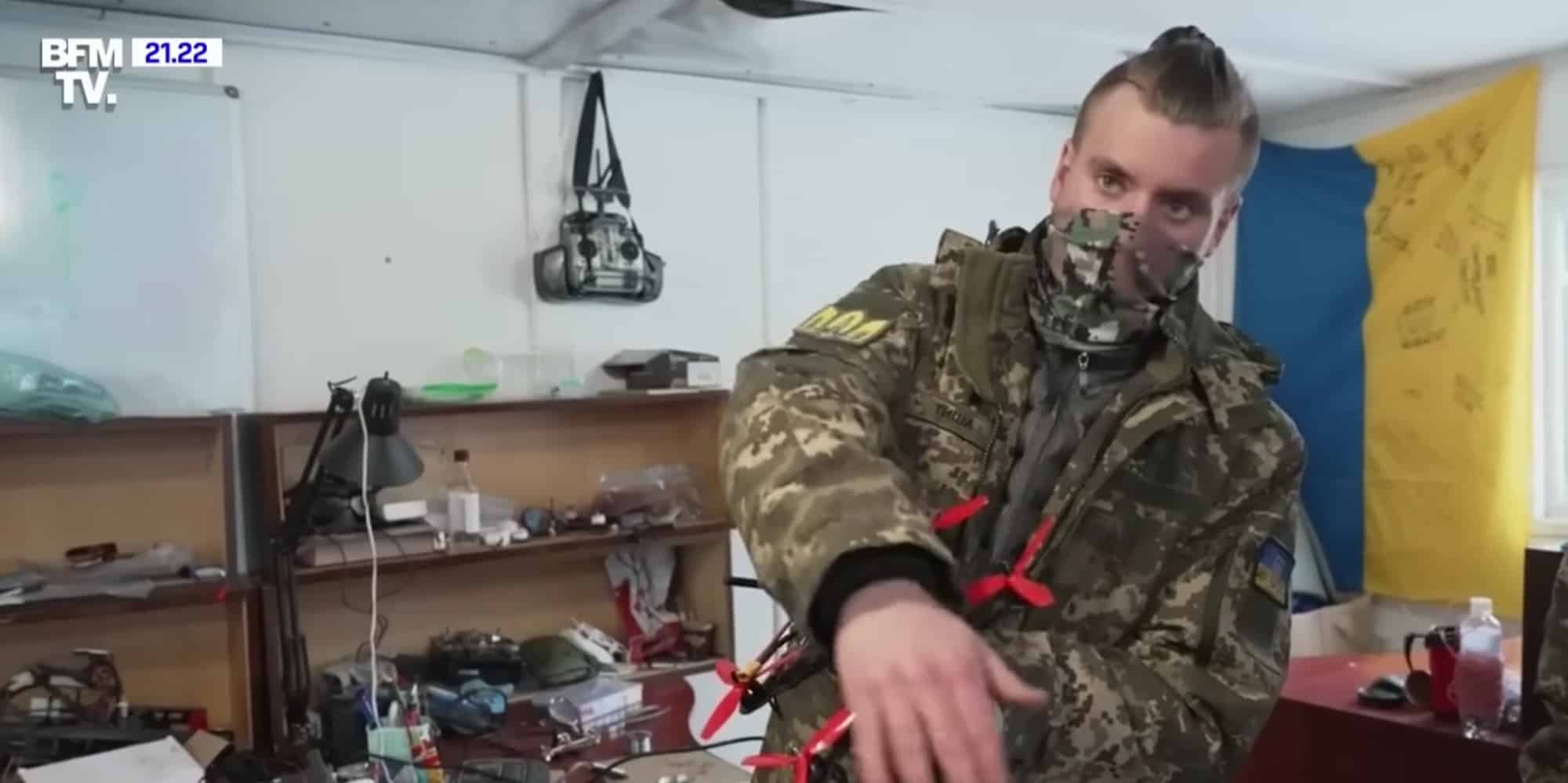 BFM TV footage of a Bayraktar TB2, the Turkish drone that helped defend Kyiv.
