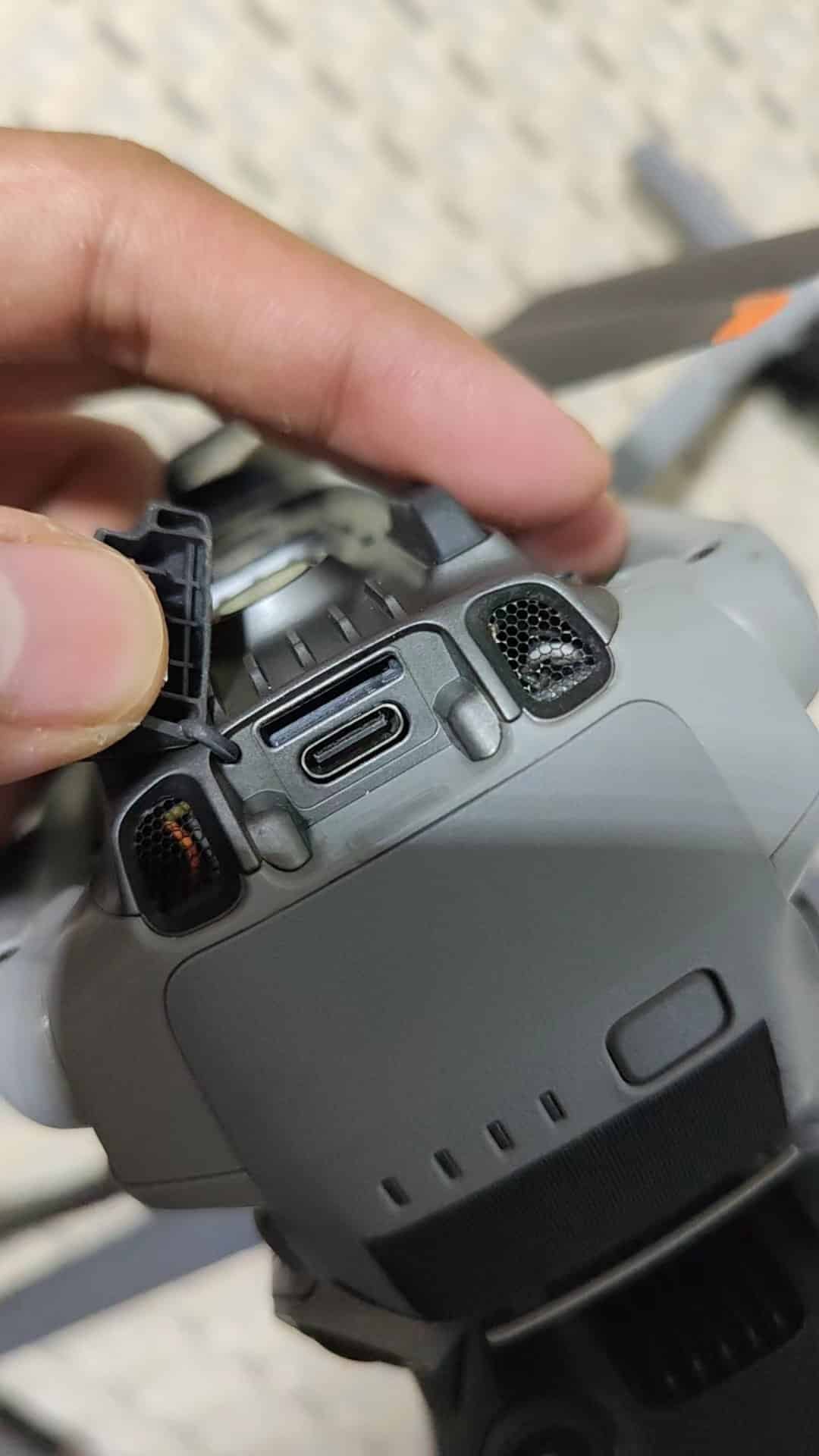 DJI Air 3 prototype with sections taped off in NGDrone's leak.