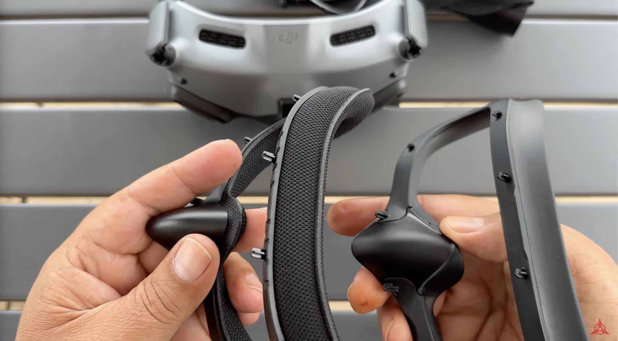 DJI soft-fit foam padding fitted to the DJI Goggles Integra.