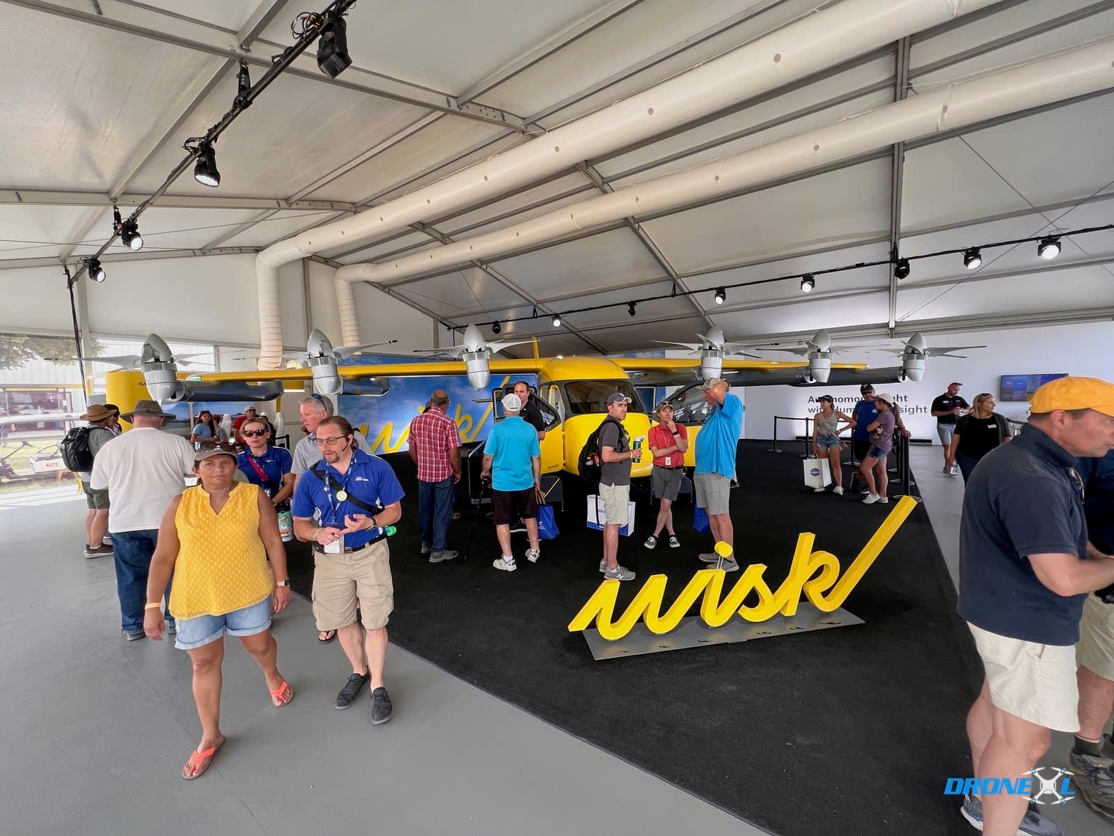 Wisk Aero's autonomous Cora eVTOL air taxi at EAA AirVenture Oshkosh 2023.