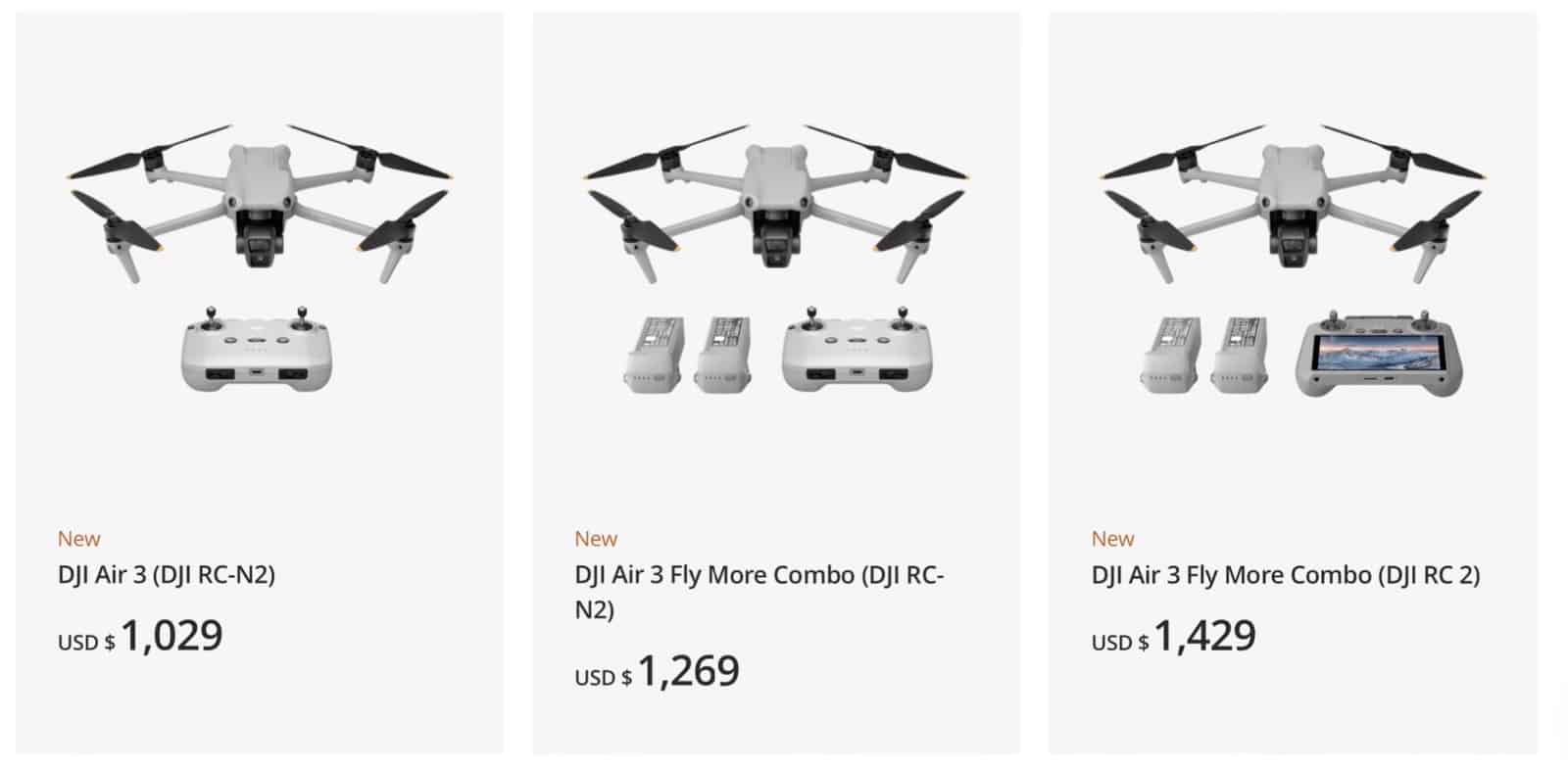 DJI Air 3 package contents as Shawn compares the base and Fly More kits.