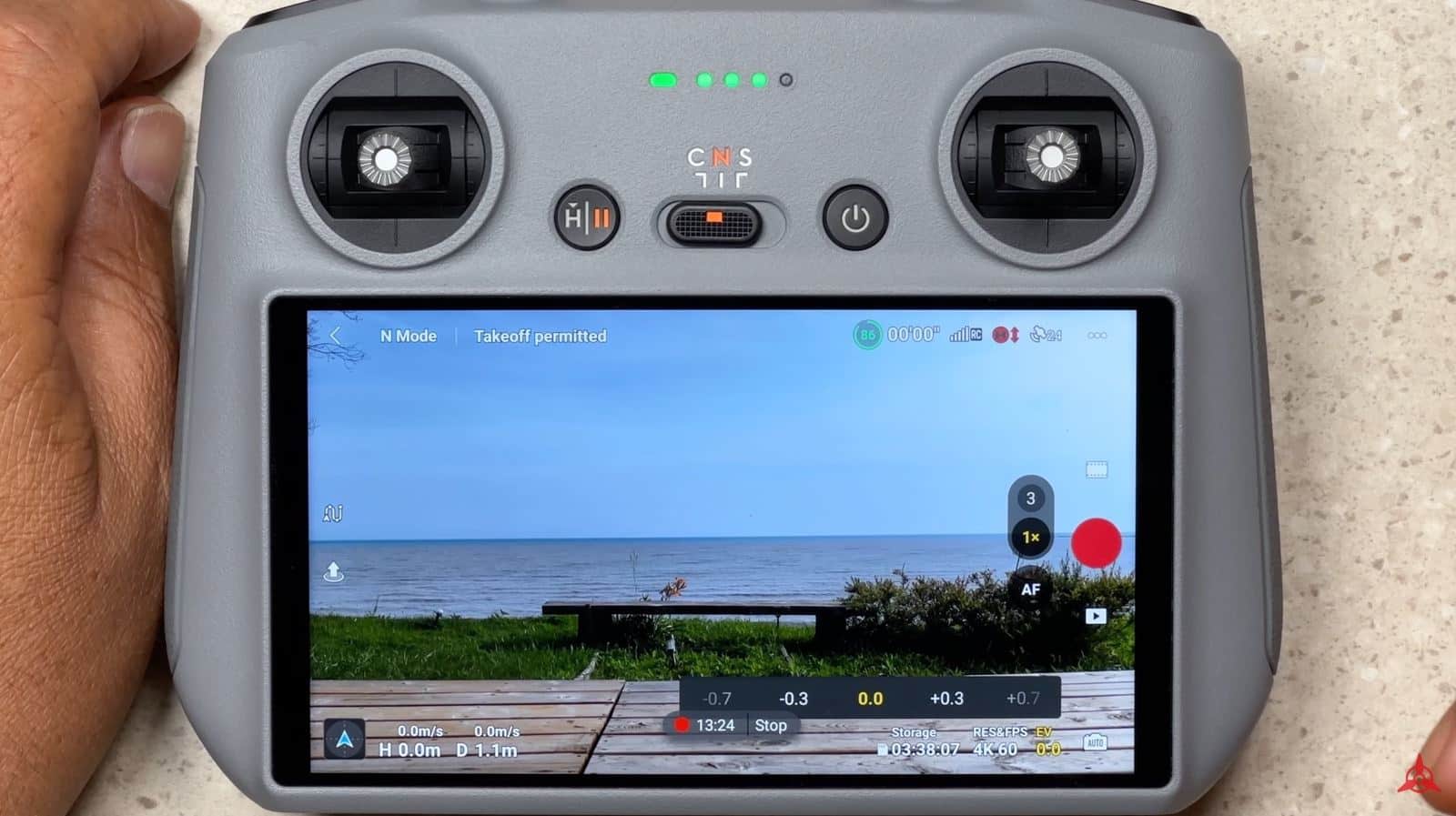 Exposure value adjustment in the DJI Fly camera controls for the DJI Air 3.