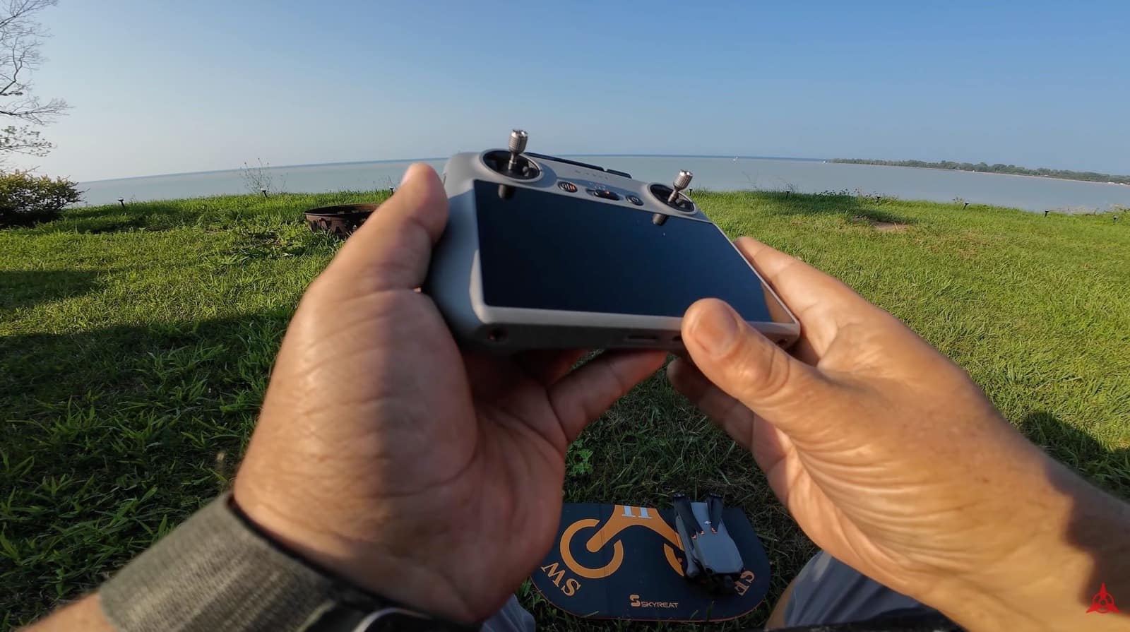 Open field picked for the first DJI Air 3 flight, clear of obstacles and crowds.