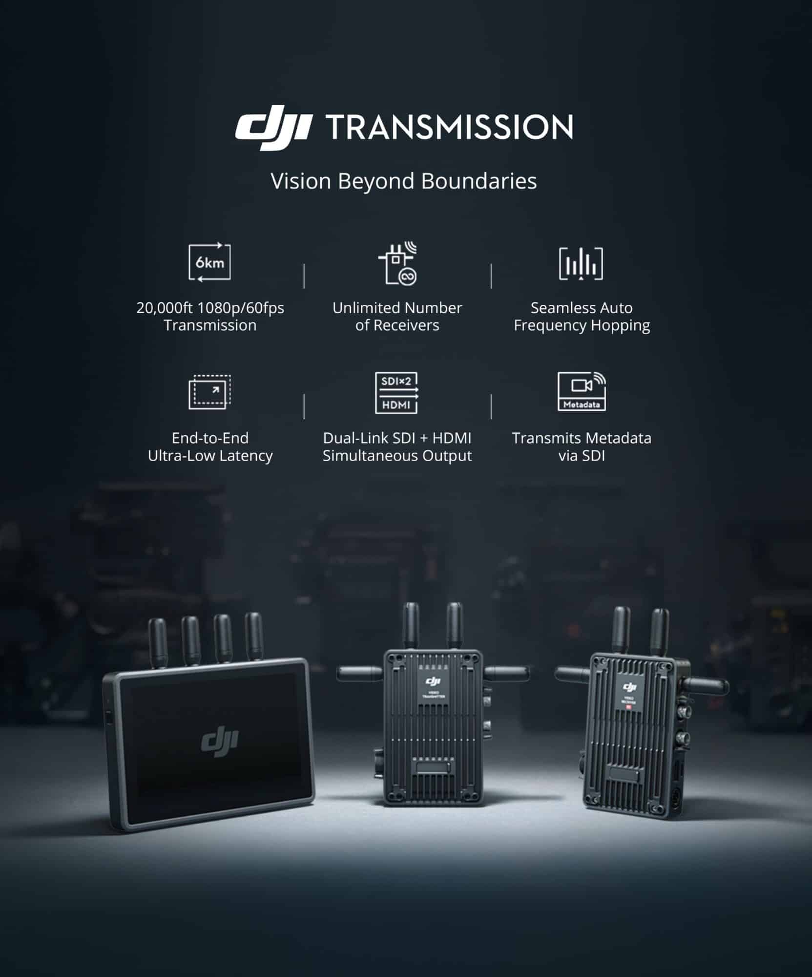 DJI Transmission Standard Combo with the DJI Video Receiver and its bundled accessories.