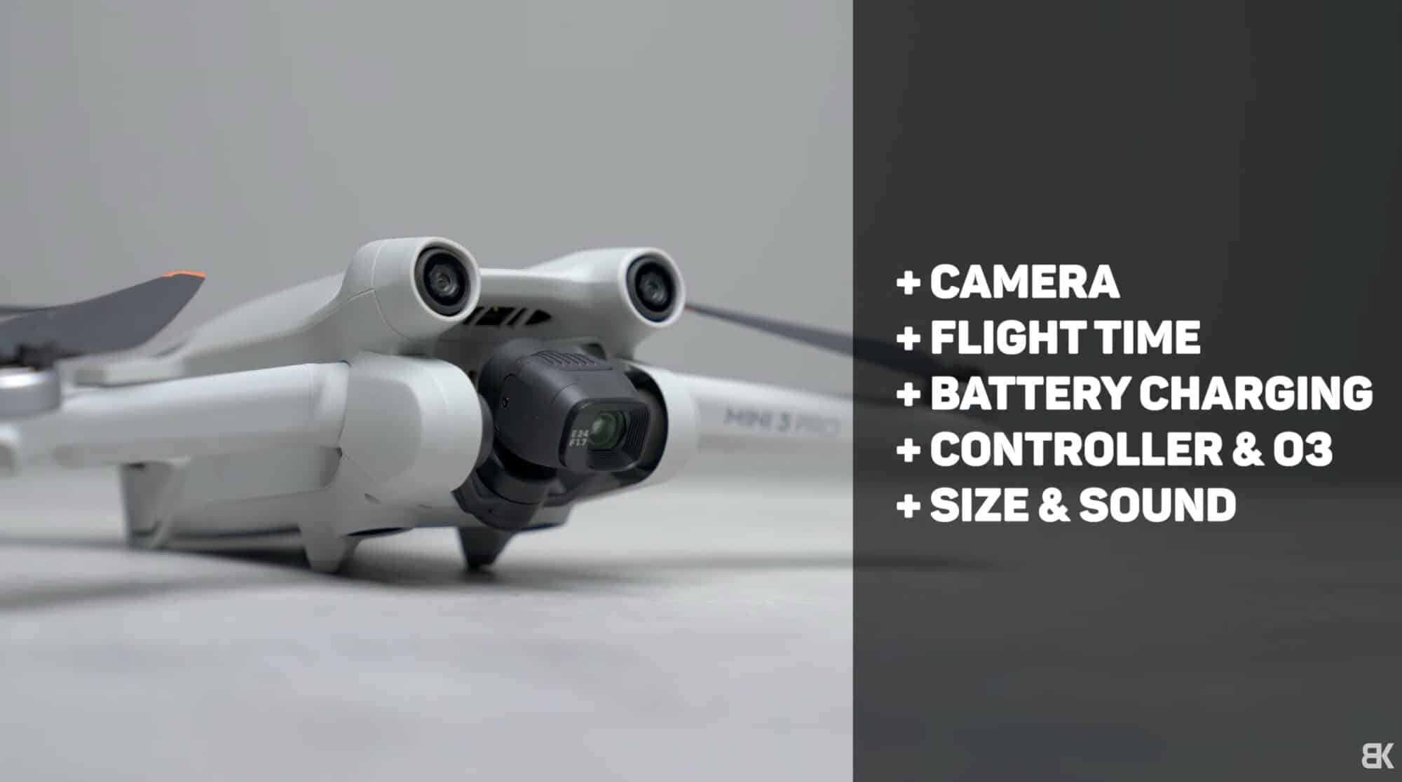 The DJI Mini 3 Pro in flight, chosen for its quiet, compact profile in crowds.