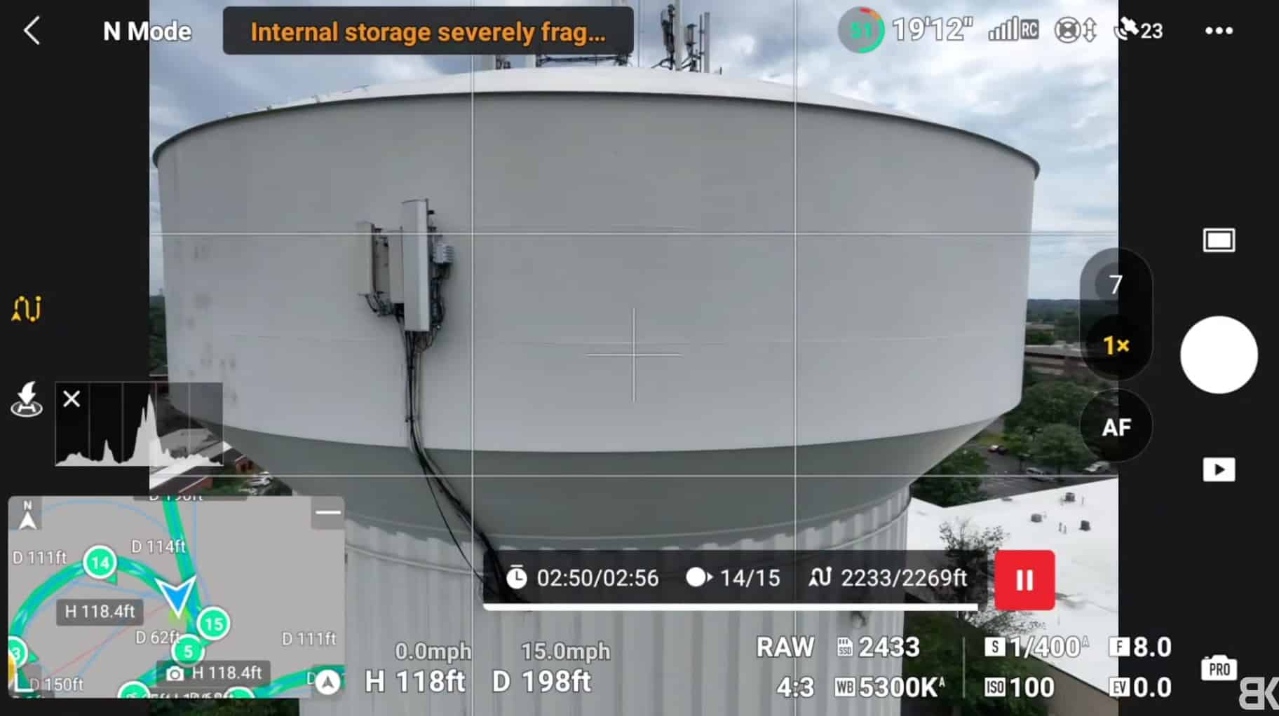Waypoints on the DJI Air 3 Drone Water tower